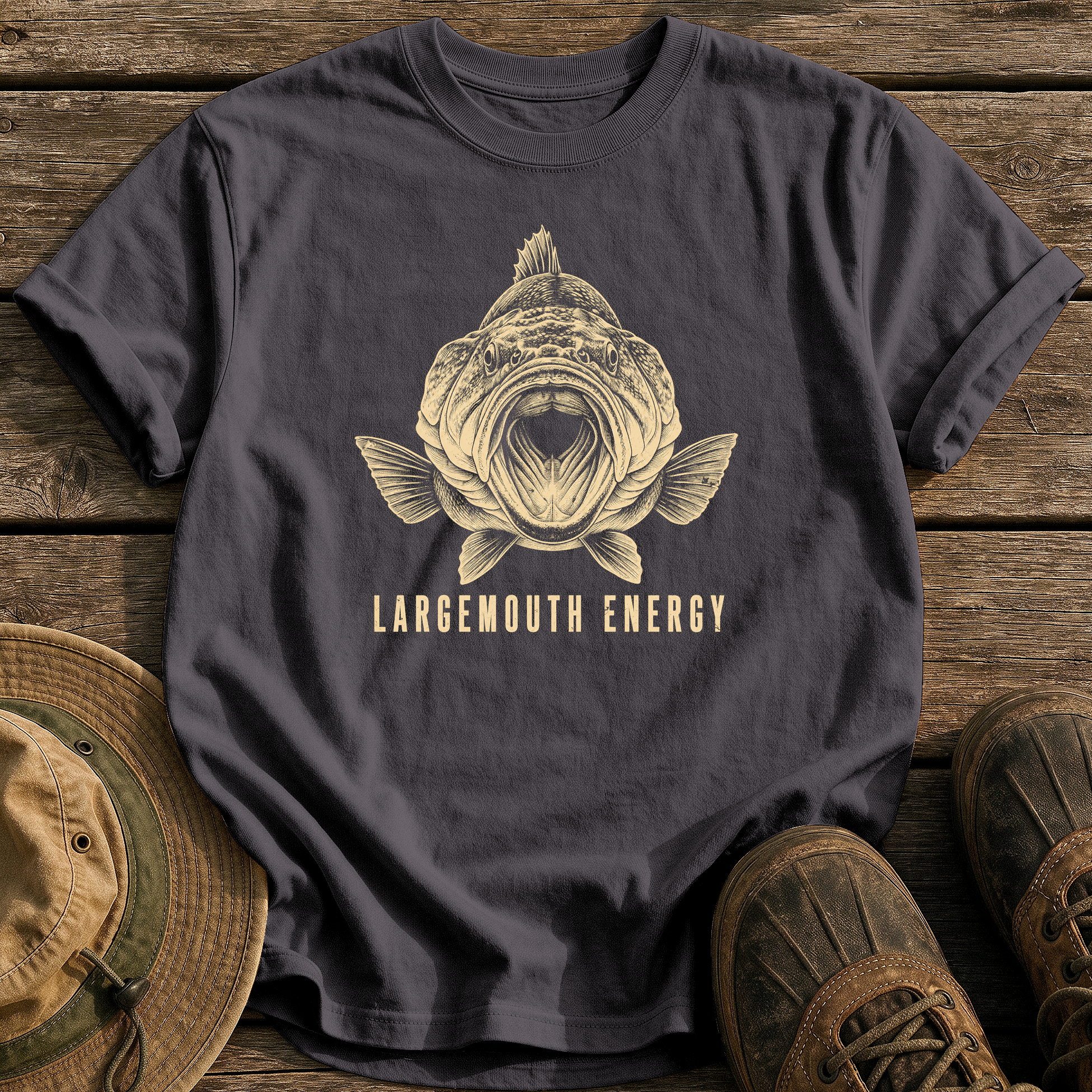 Largemouth Energy tee - Graphite - front