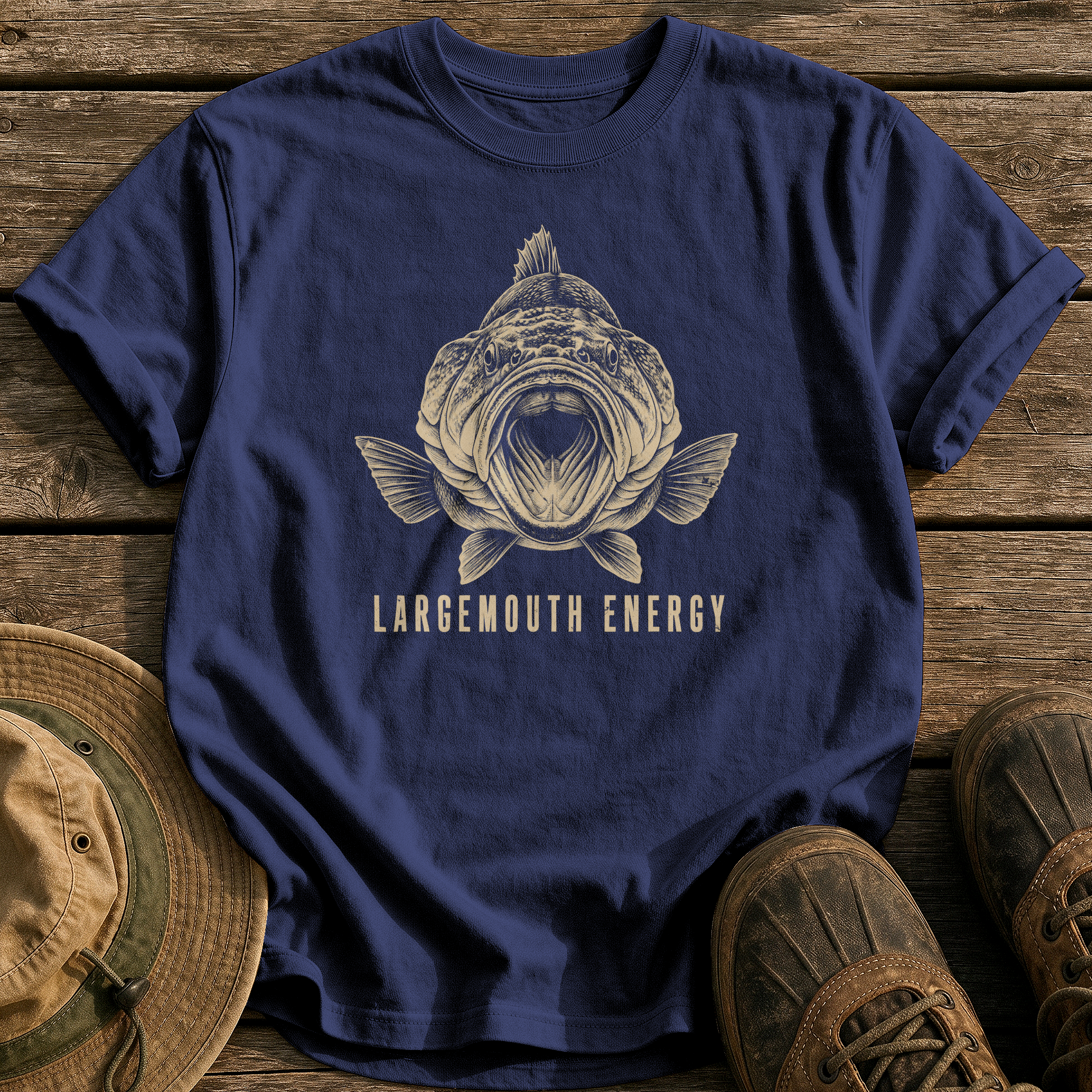 Largemouth Energy tee - True Navy - front