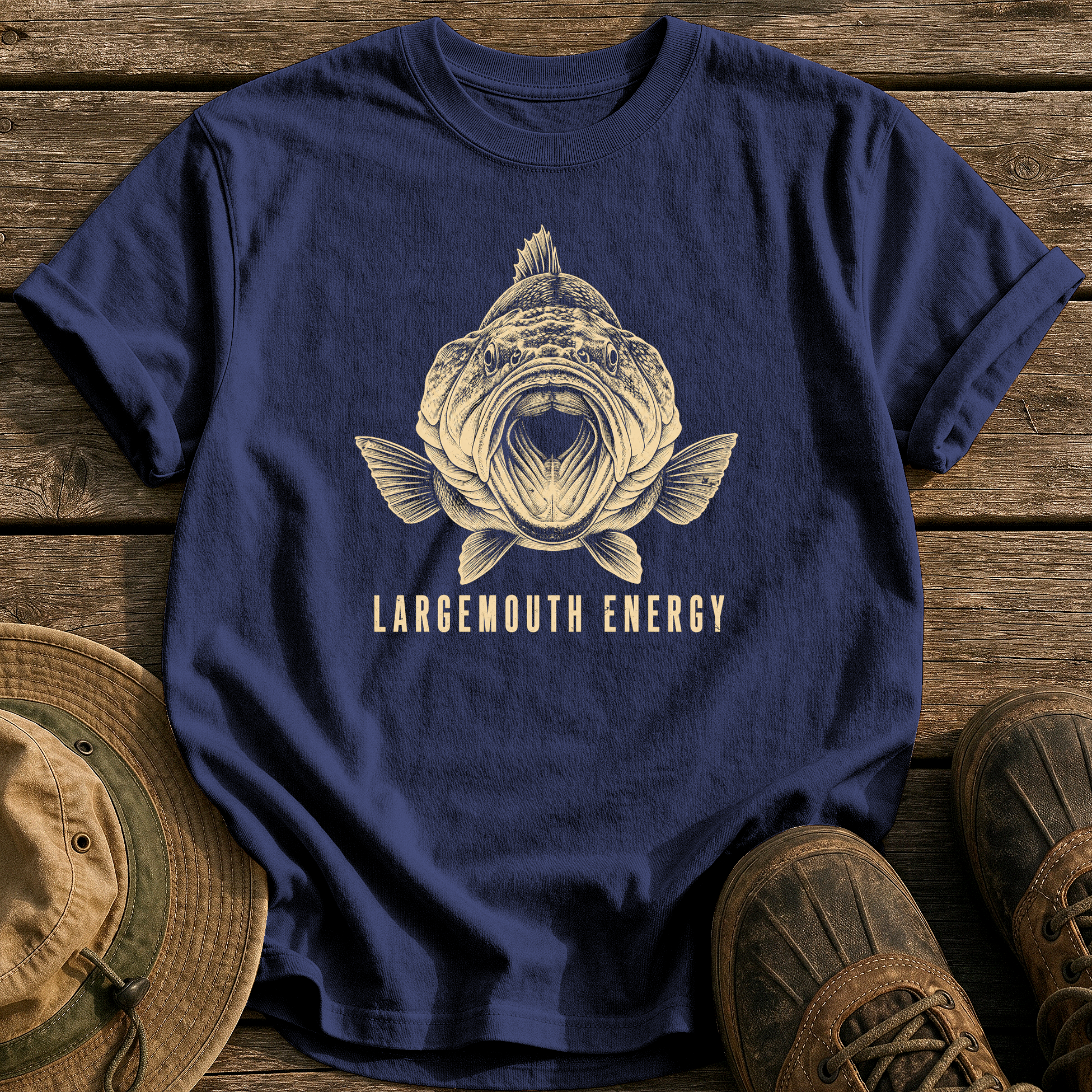 Largemouth Energy tee - True Navy - front