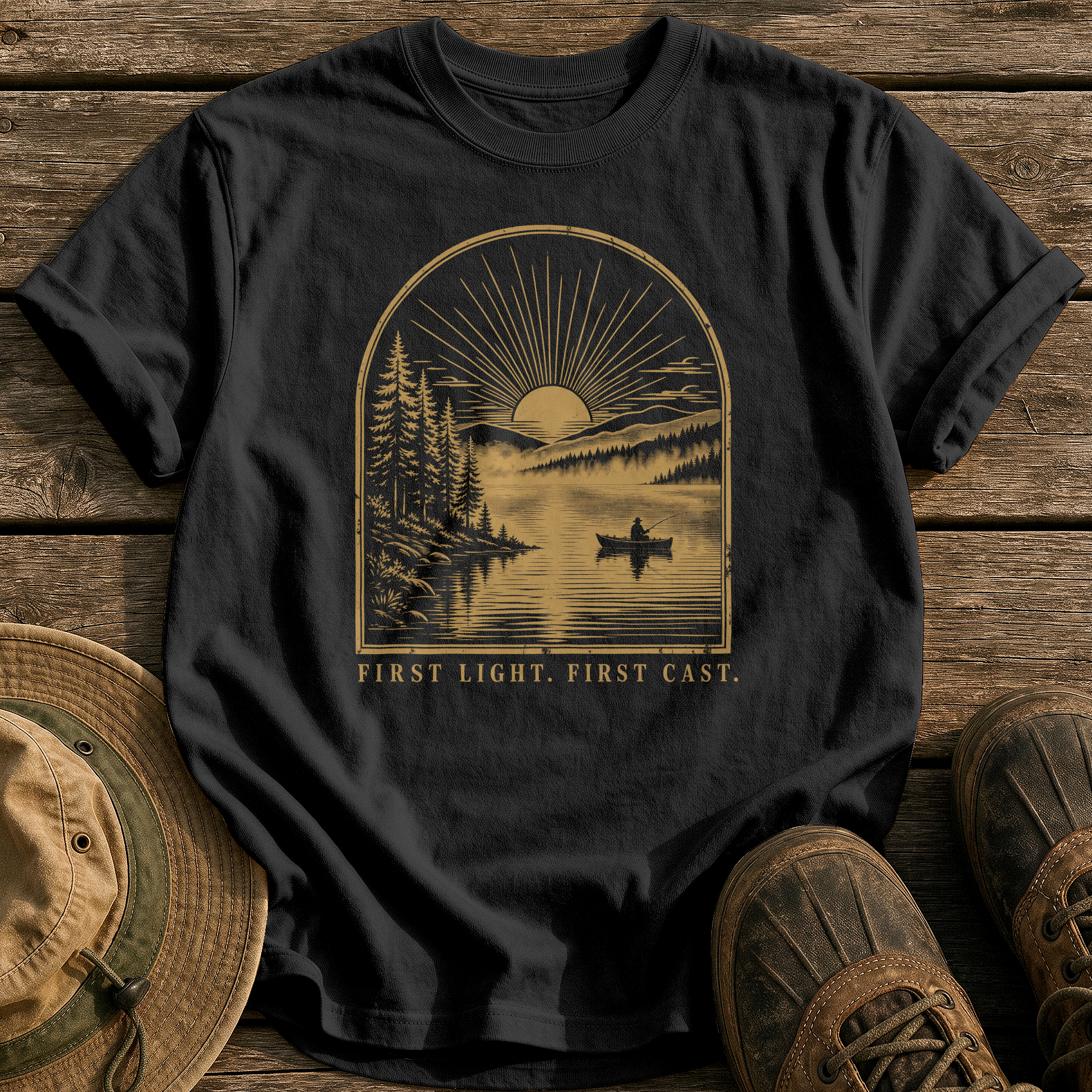 First Light First Cast tee - Black - front