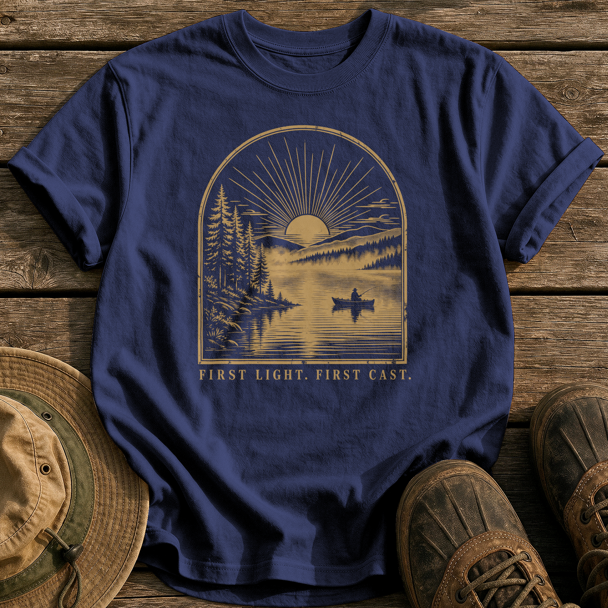 First Light First Cast tee - True Navy - front