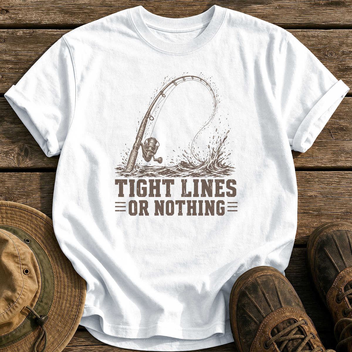 Tight Lines or Nothing tee - White - front