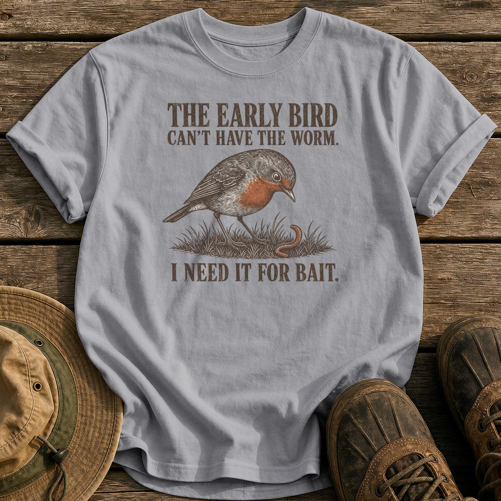 Early Bird Can't Have It tee - Grey - front