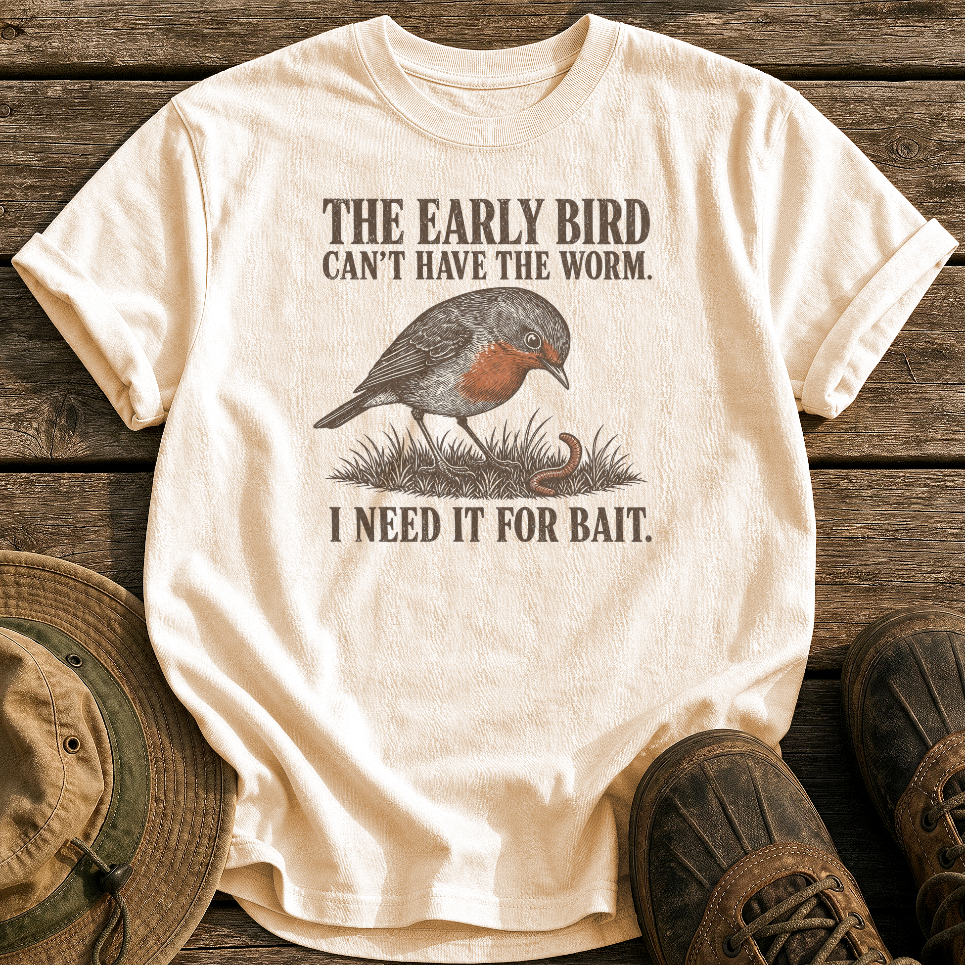 Early Bird Can't Have It tee - Ivory - front