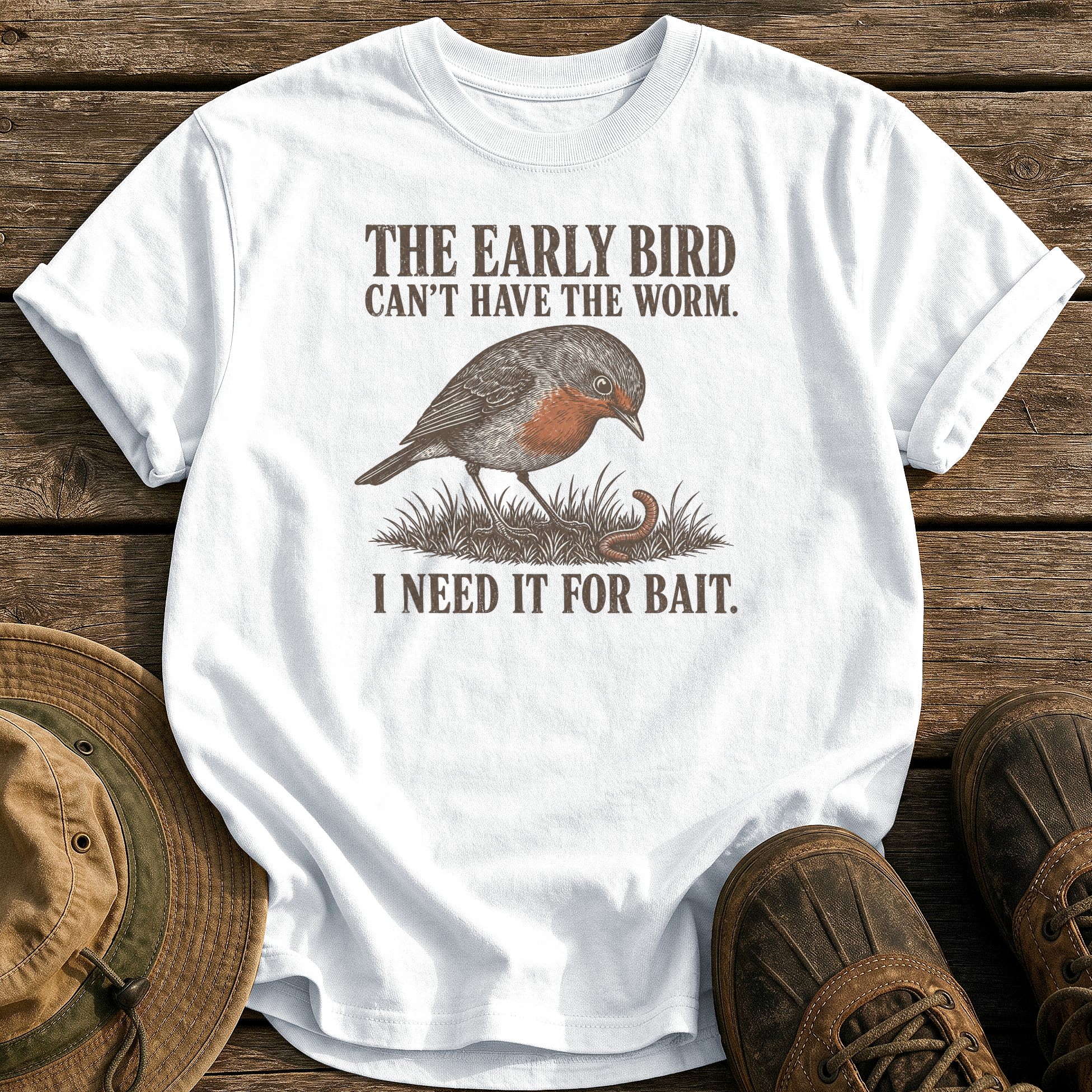 Early Bird Can't Have It tee - White - front