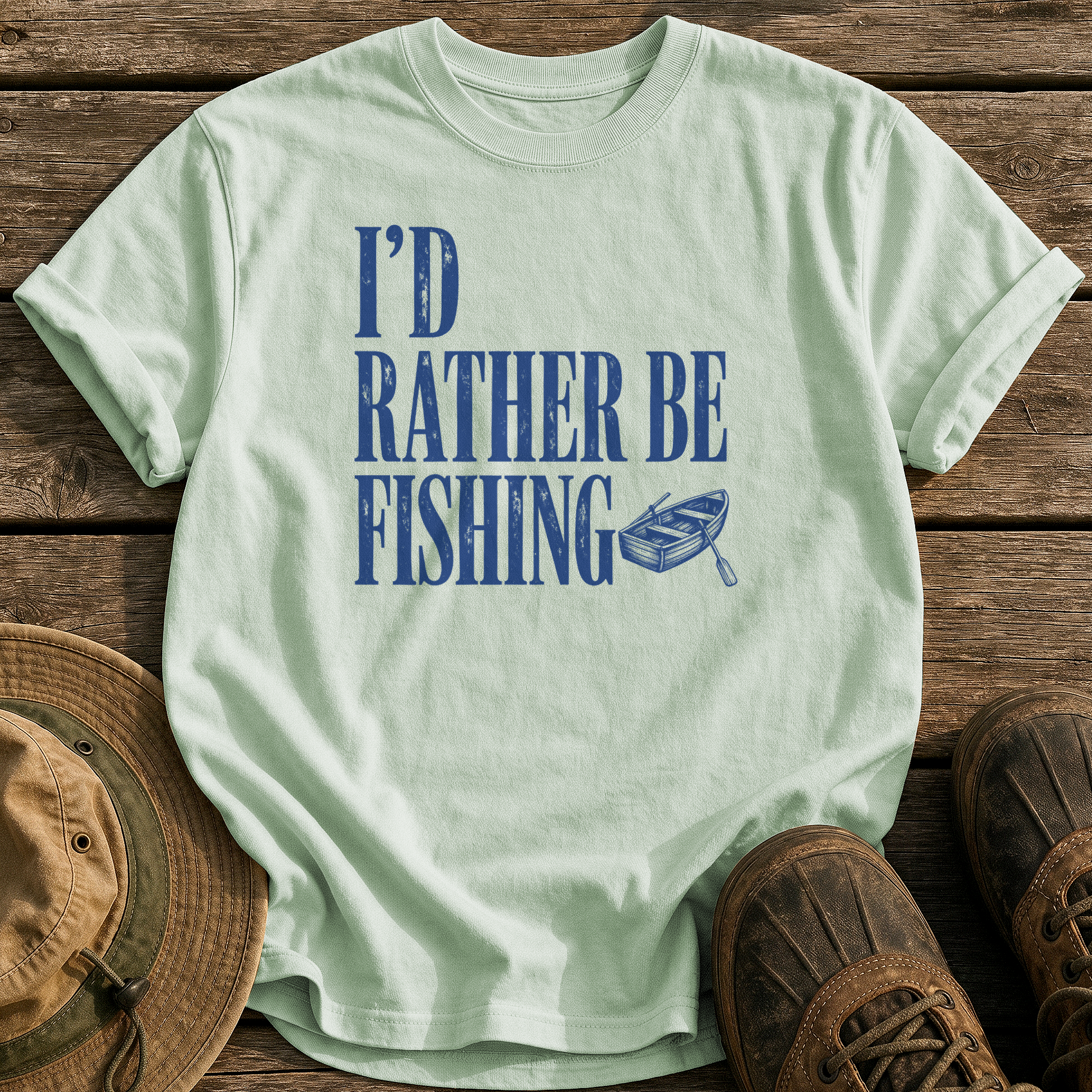 I'd Rather Be Fishing tee - Bay - front
