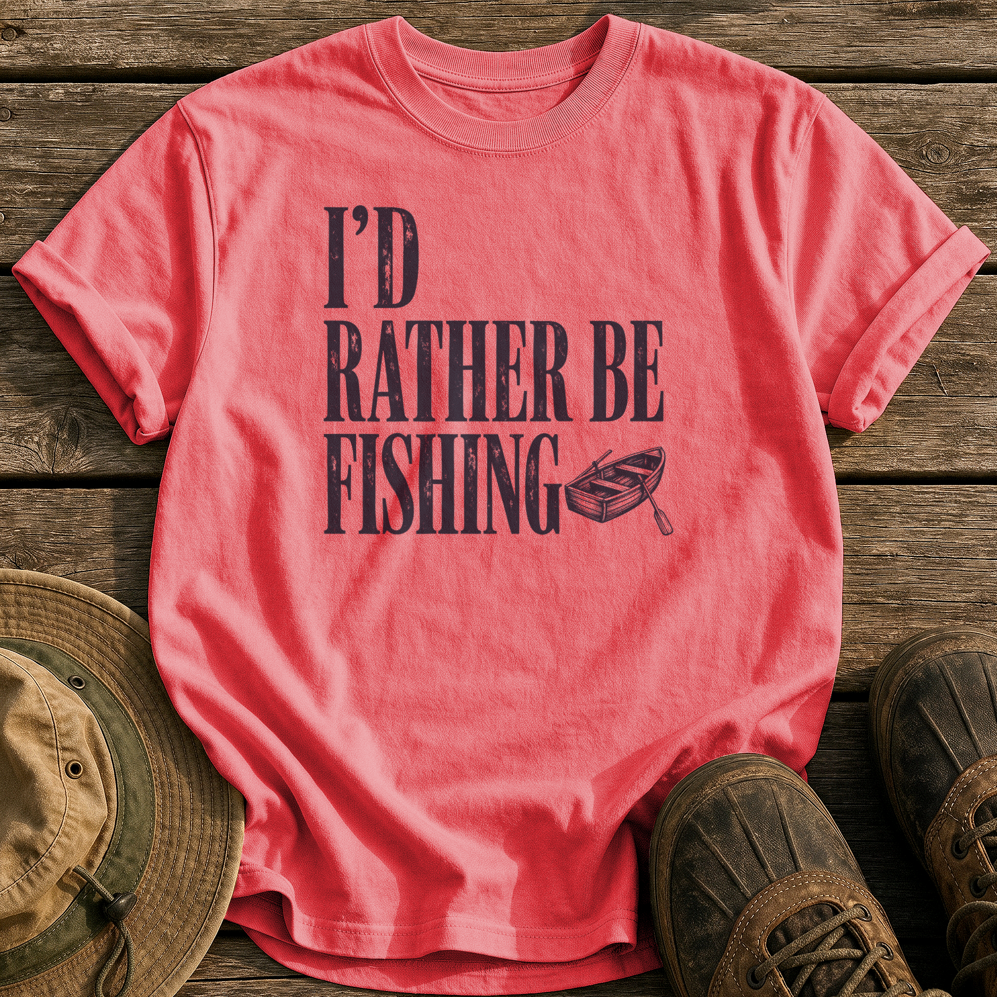 I'd Rather Be Fishing tee - Watermelon - front