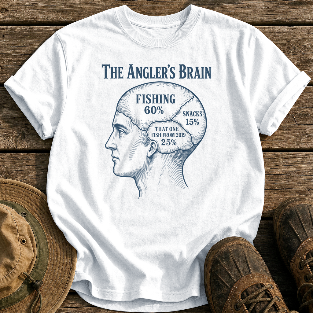 The Angler's Brain tee - White - front