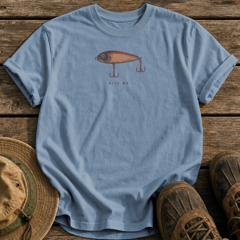 Bite Me tee - Blue Jean - front