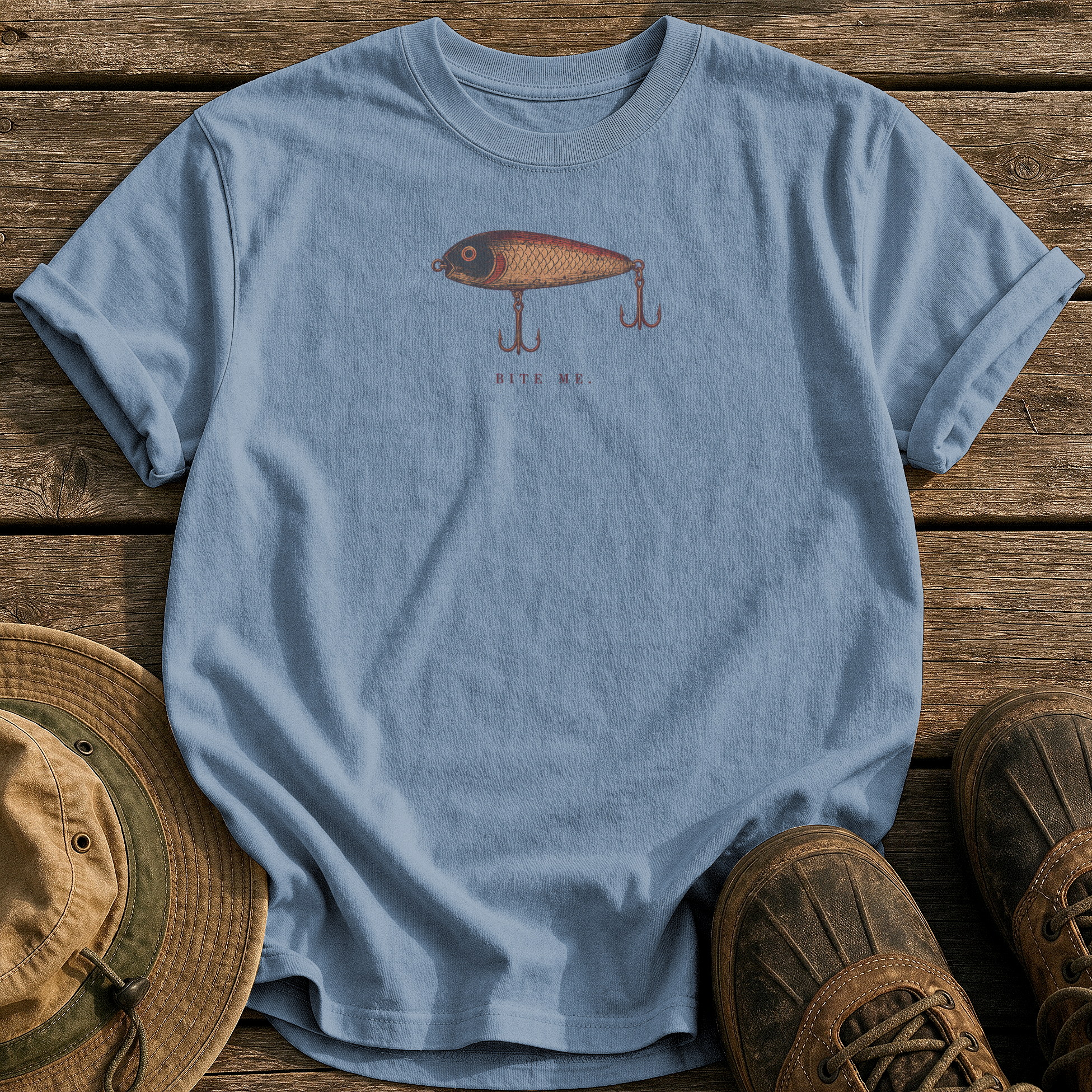 Bite Me tee - Blue Jean - front