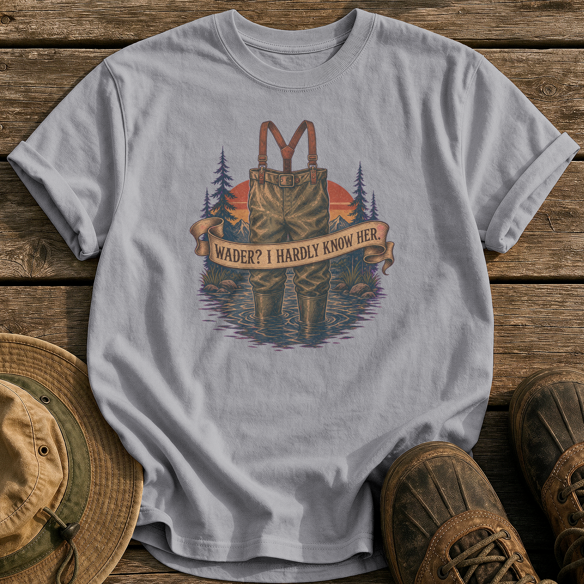 Wader? I Hardly Know Her tee - Grey - front