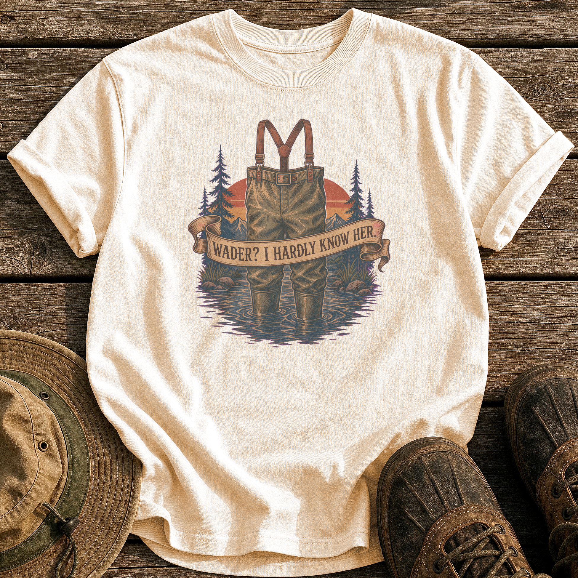 Wader? I Hardly Know Her tee - Ivory - front