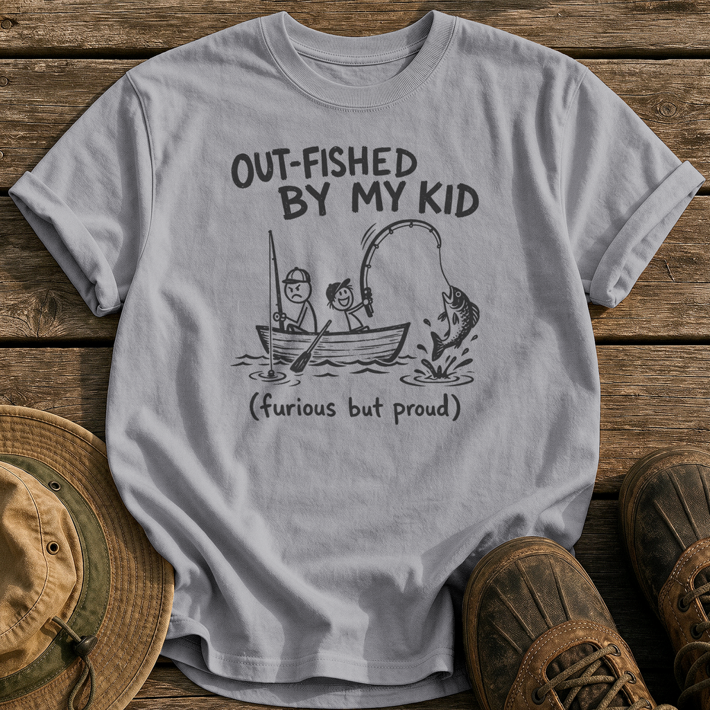 Out-Fished By My Kid tee - Grey - front