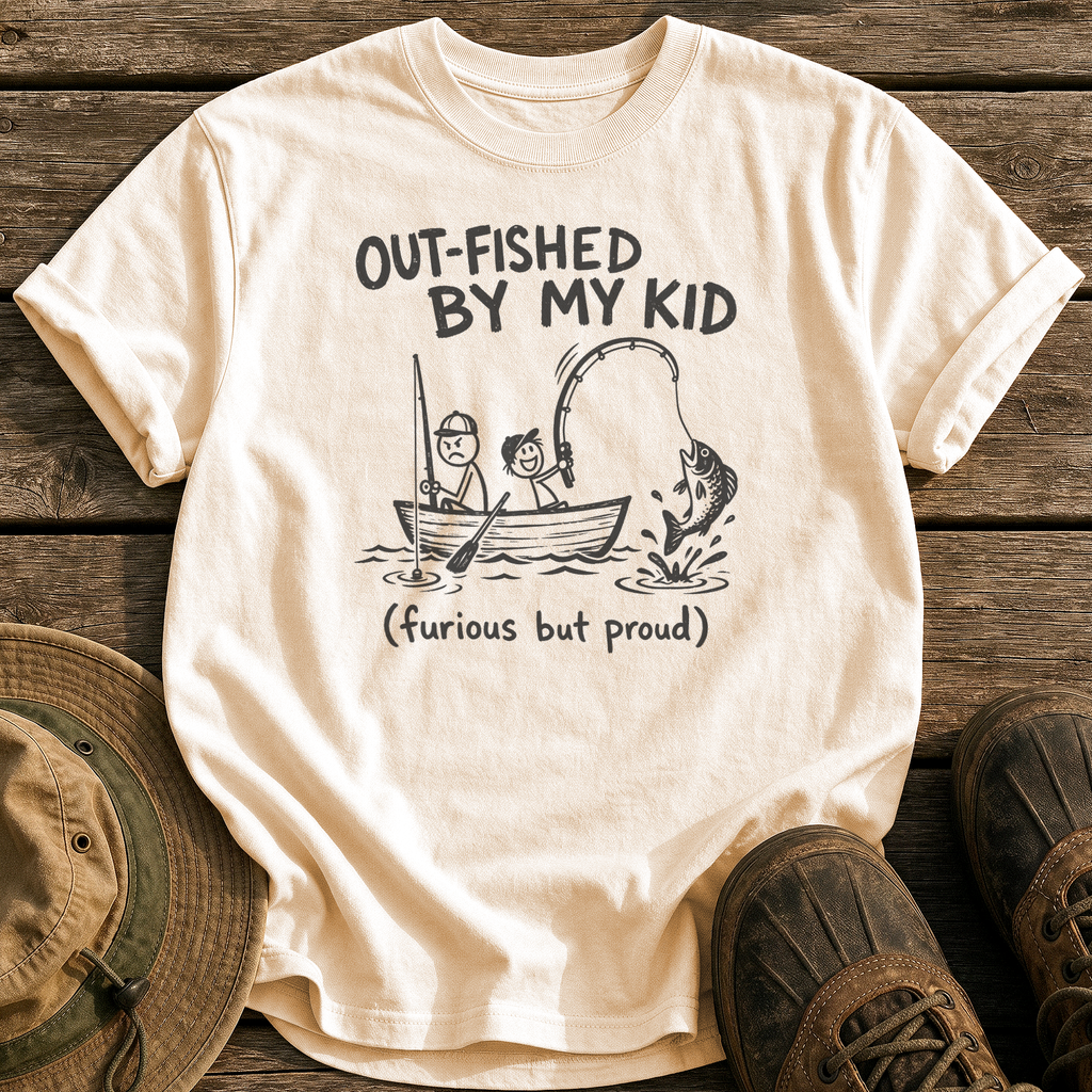 Out-Fished By My Kid tee - Ivory - front