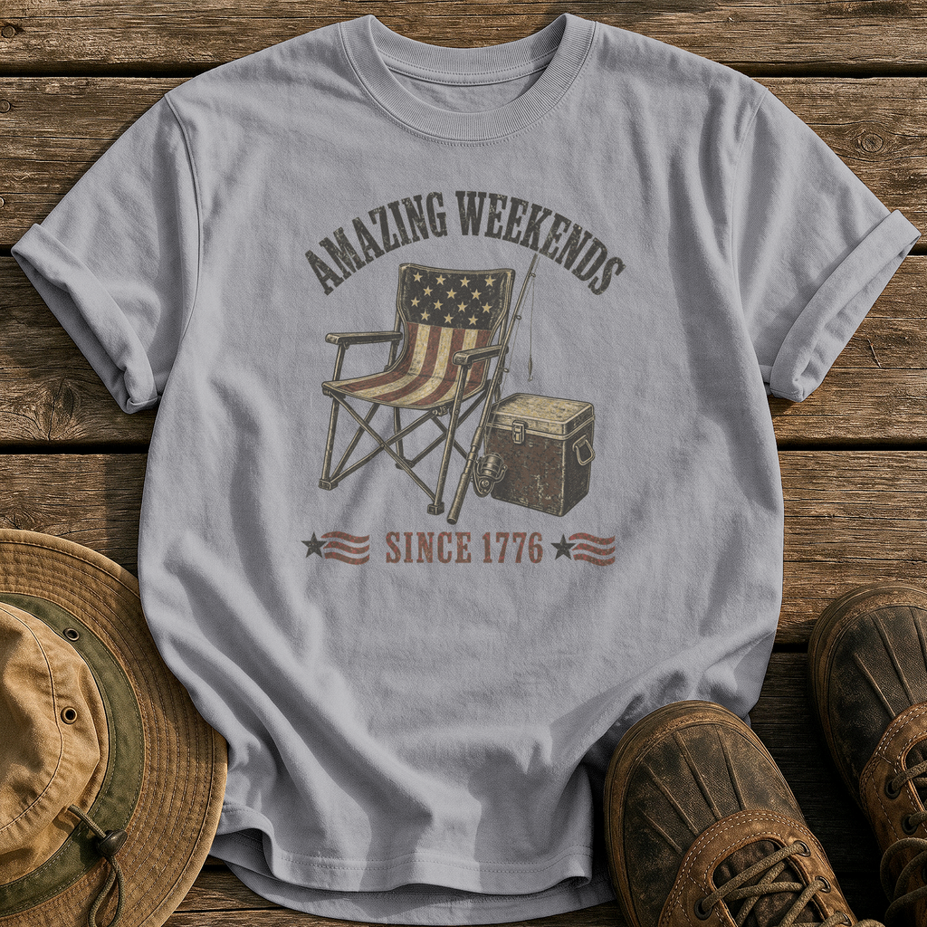 Amazing Weekends Since 1776 tee - Grey - front