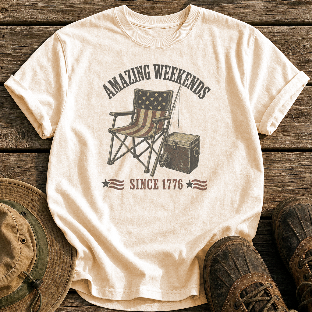 Amazing Weekends Since 1776 tee - Ivory - front