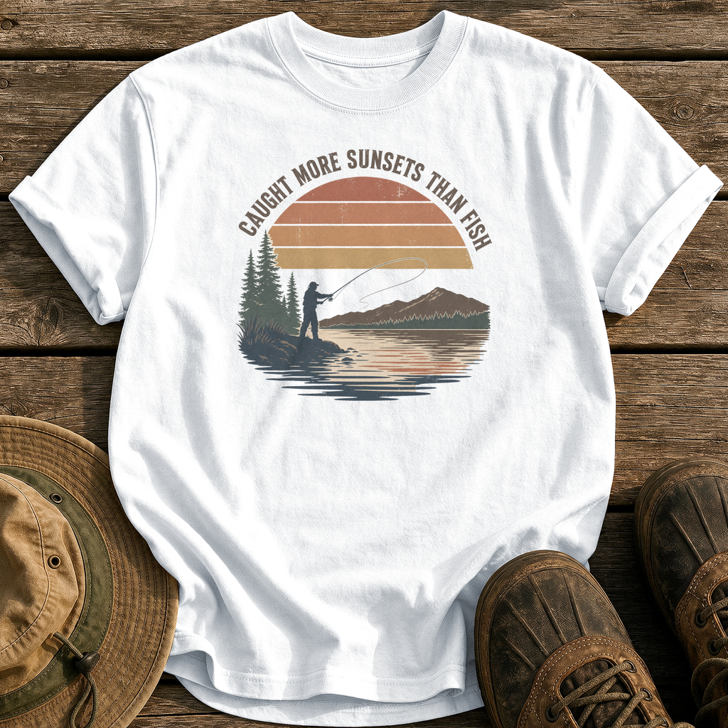 Caught More Sunsets Than Fish tee - White - front