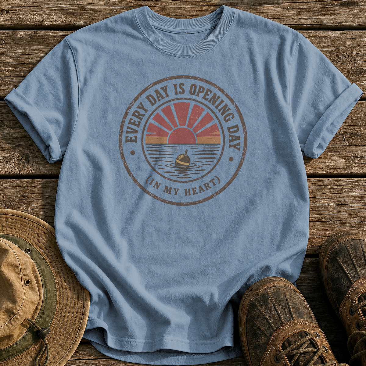 Every Day Is Opening Day tee - Blue Jean - front