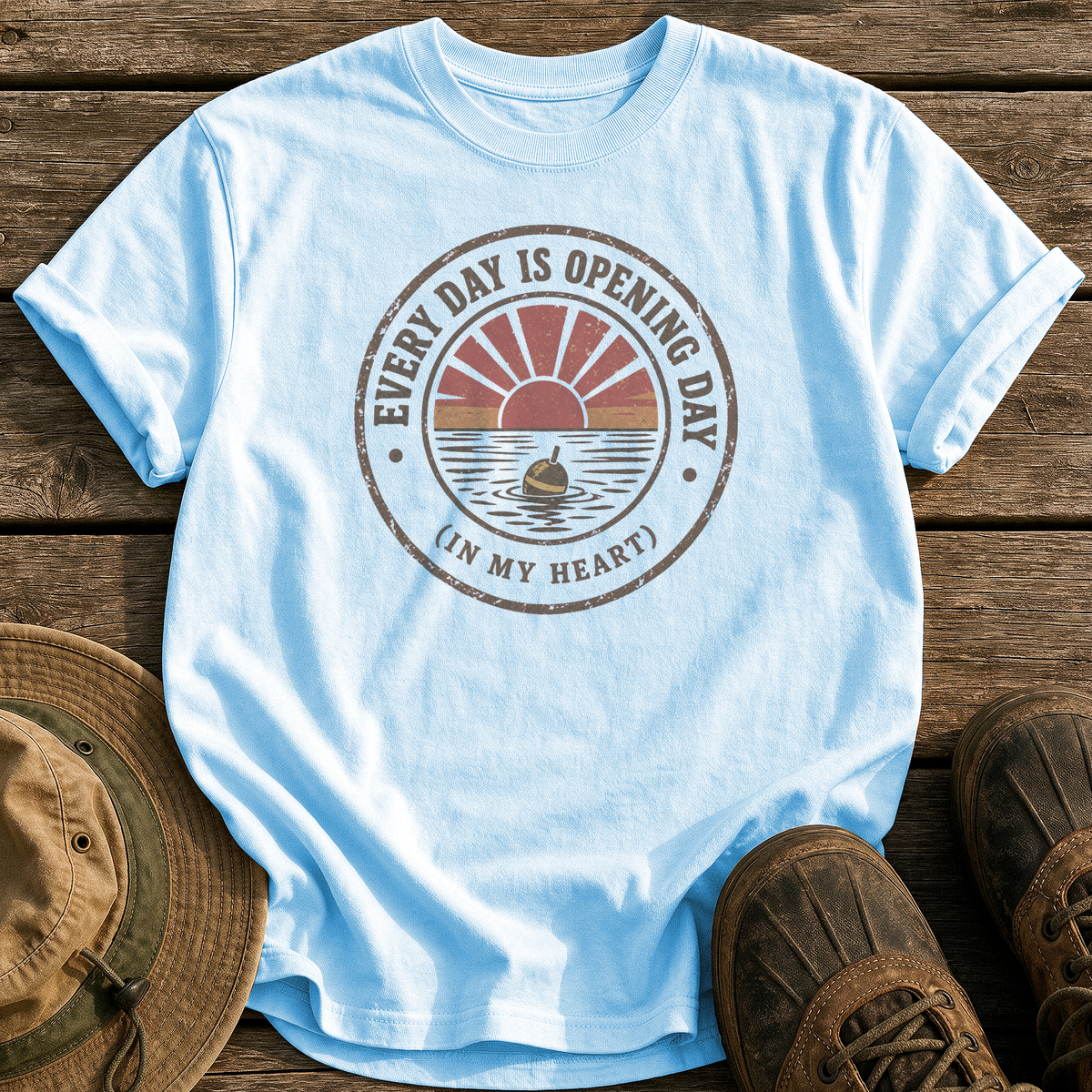 Every Day Is Opening Day tee - Chambray - front