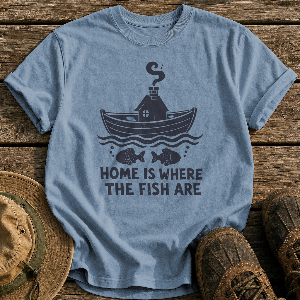 Home Is Where Fish Are tee - Blue Jean - front