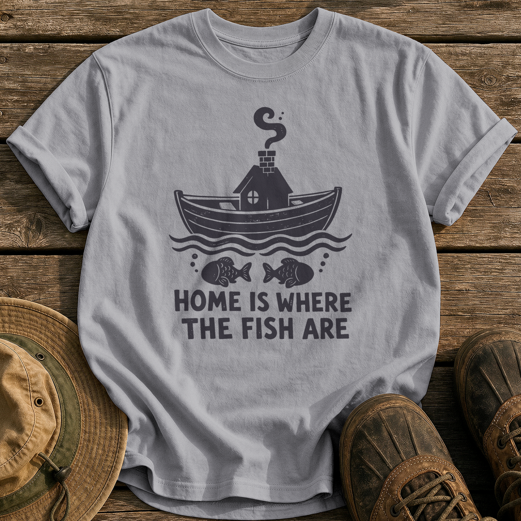 Home Is Where Fish Are tee - Grey - front