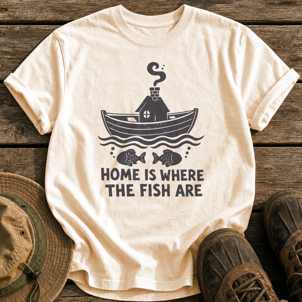 Home Is Where Fish Are tee - Ivory - front