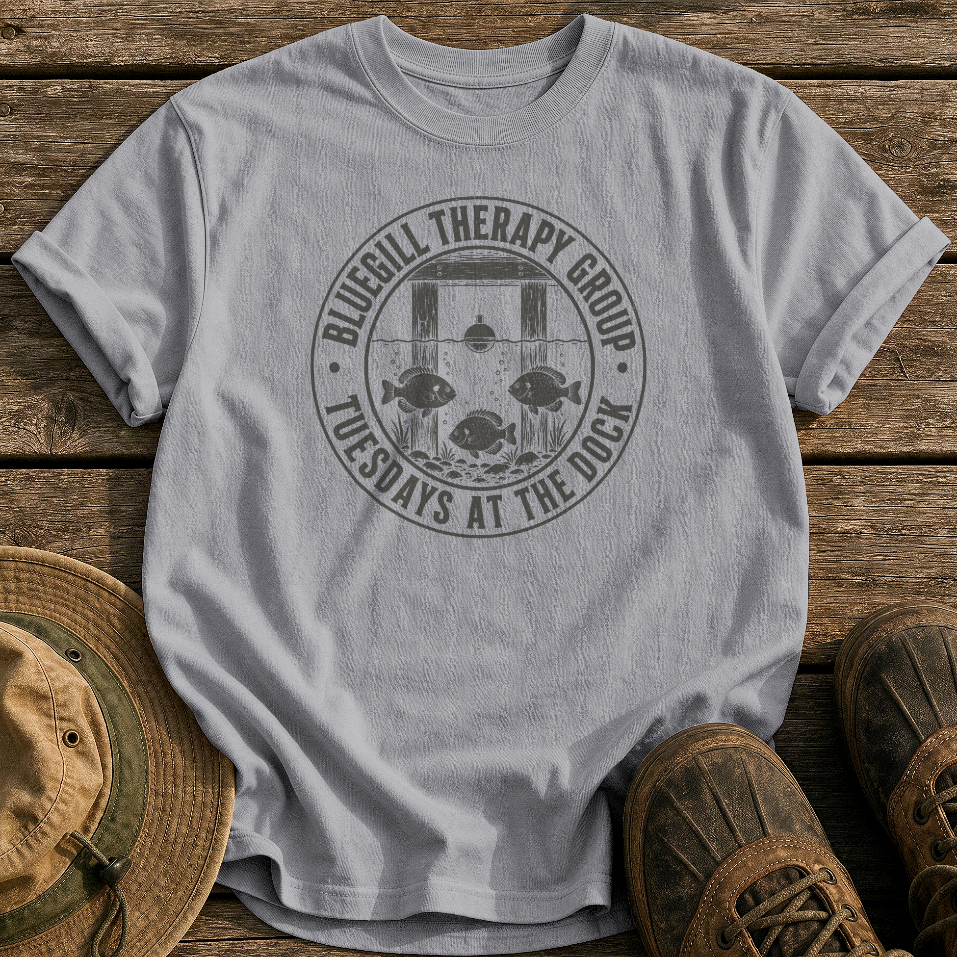 Bluegill Therapy Group tee - Grey - front