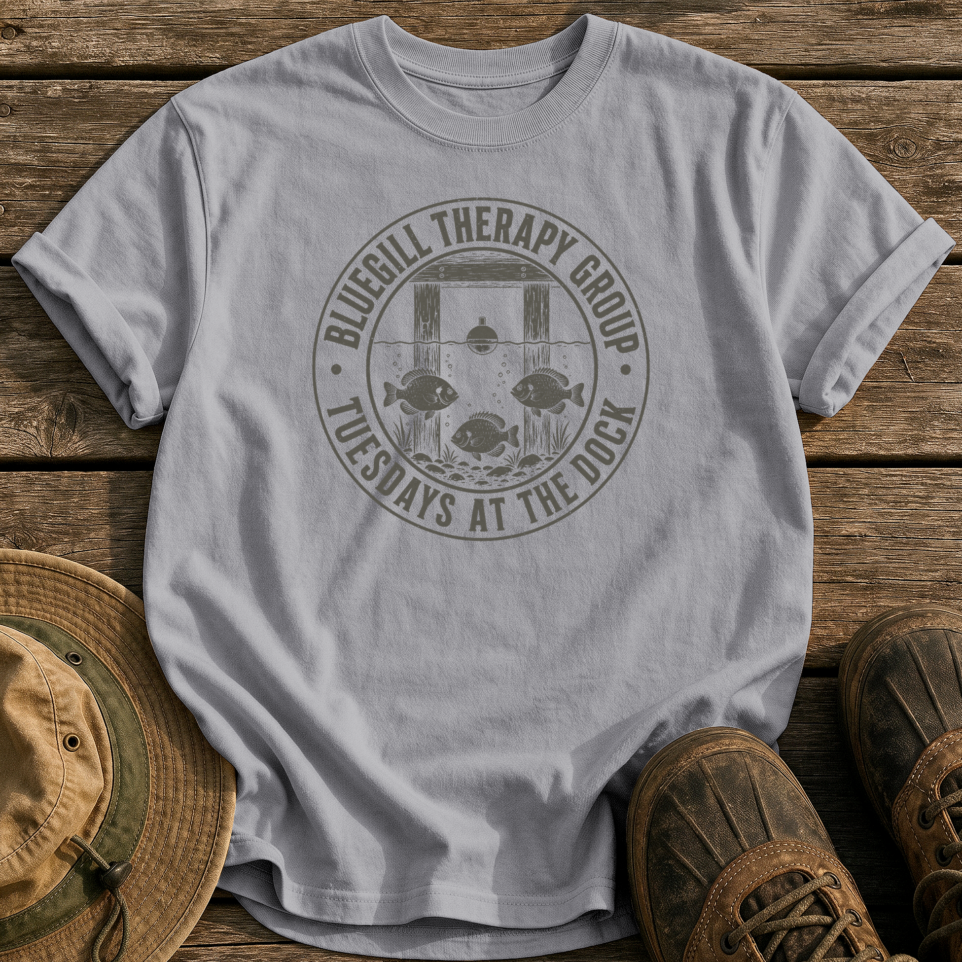 Bluegill Therapy Group tee - Grey - front