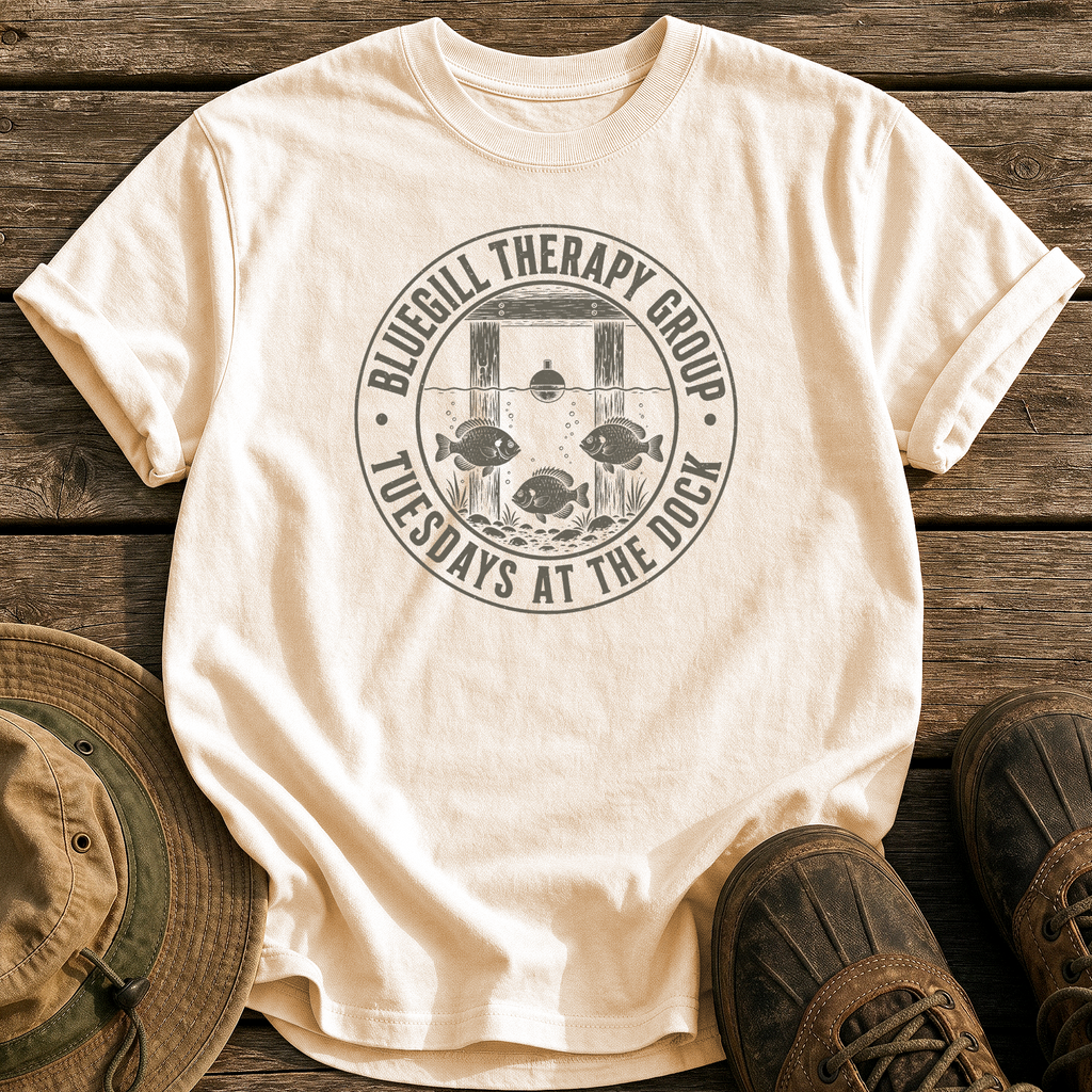 Bluegill Therapy Group tee - Ivory - front