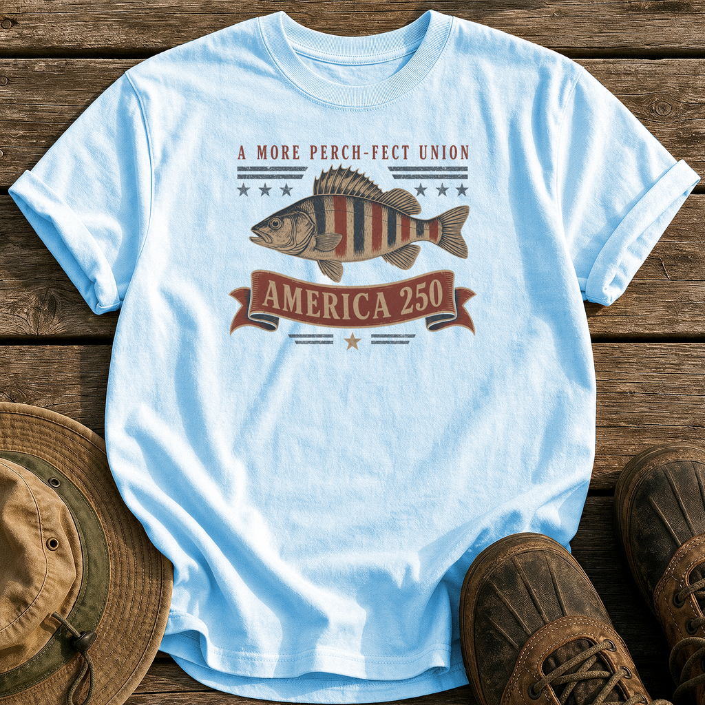 A More Perch-fect Union tee - Chambray - front