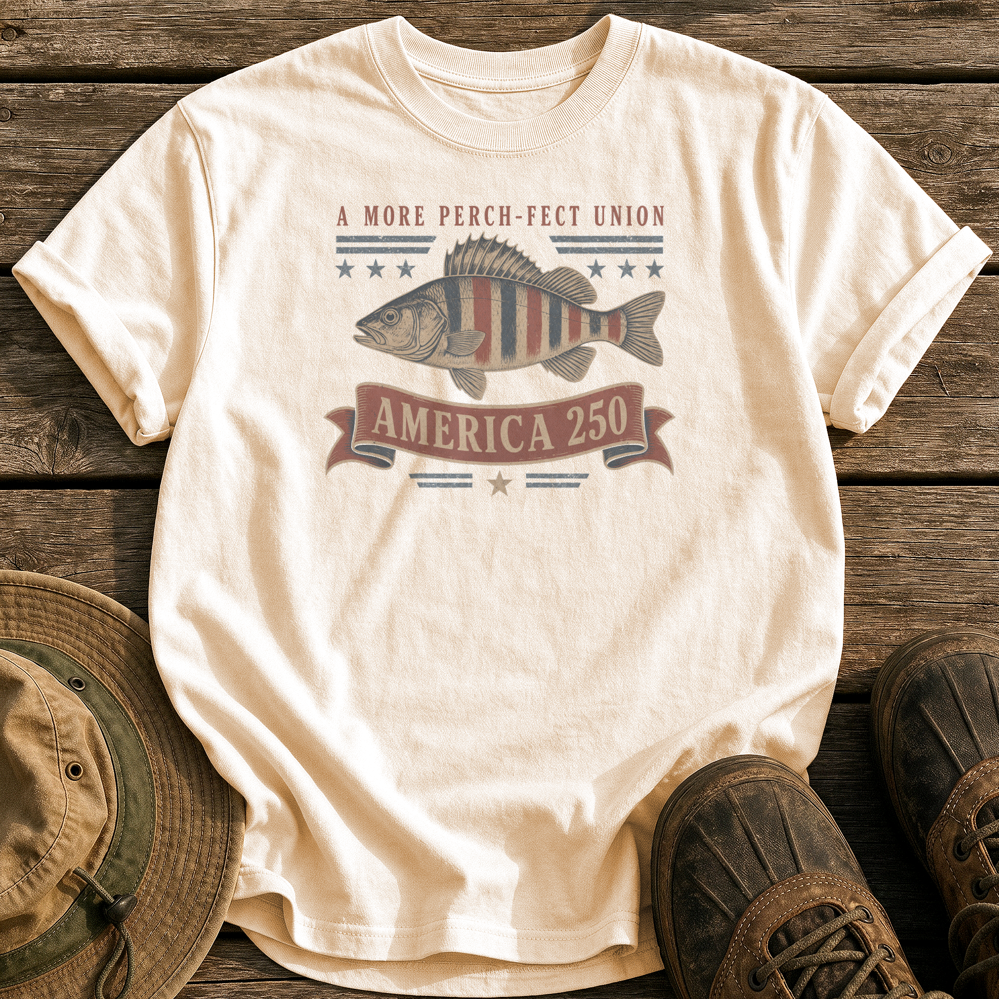 A More Perch-fect Union tee - Ivory - front