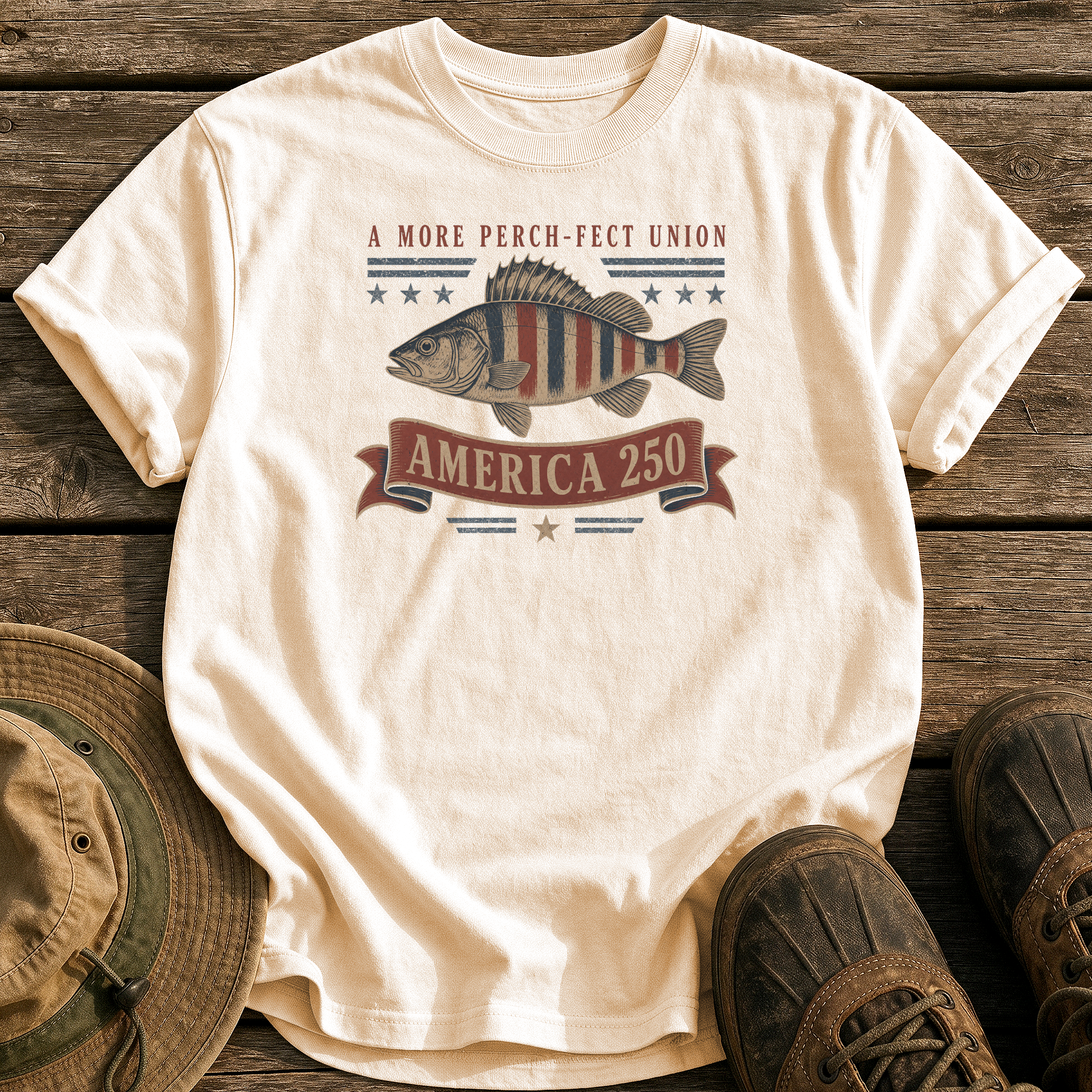 A More Perch-fect Union tee - Ivory - front