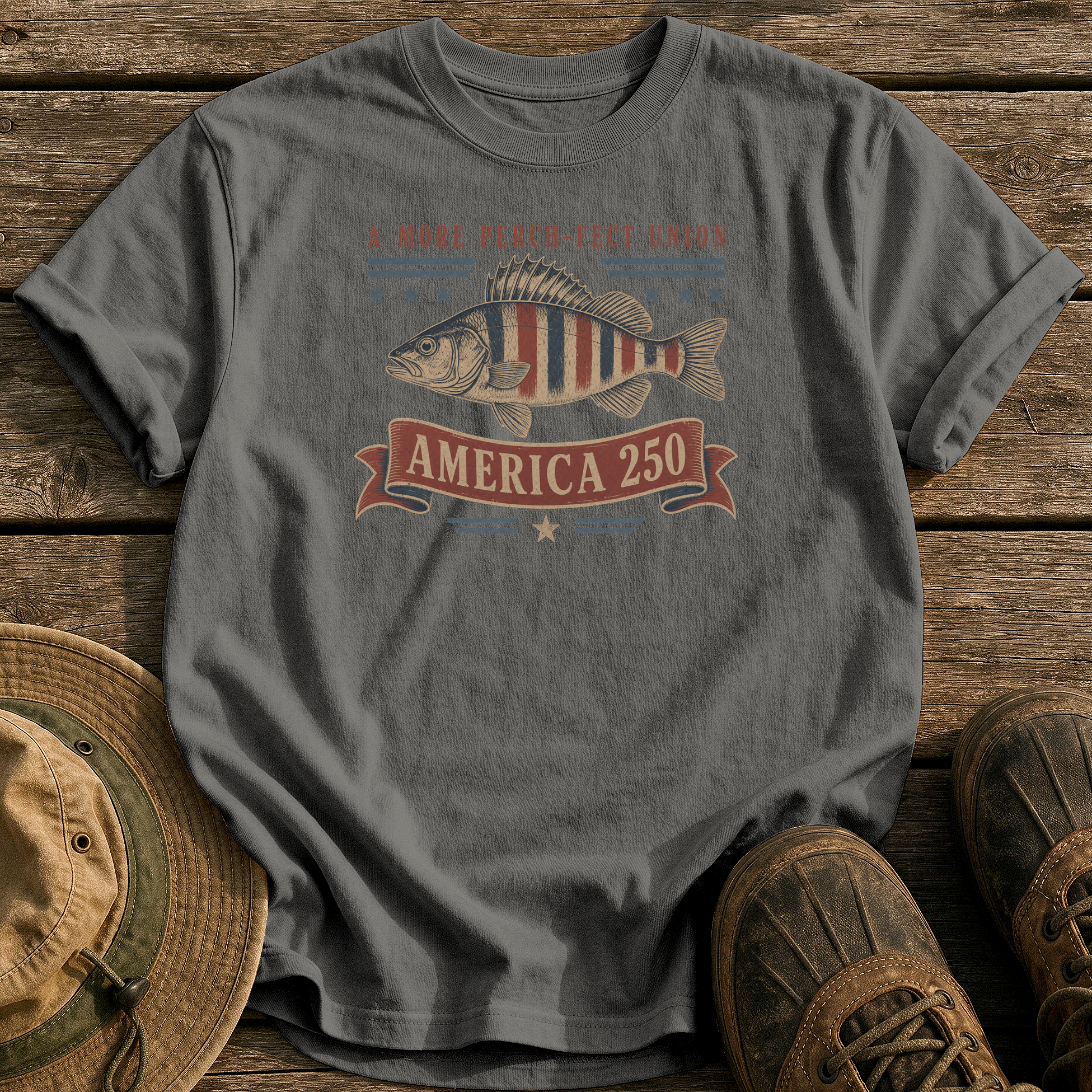 A More Perch-fect Union tee - Pepper - front