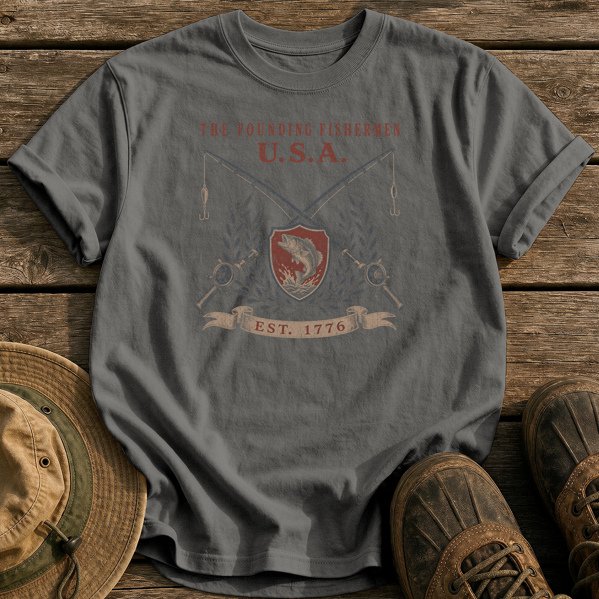 The Founding Fishermen tee - Pepper - front