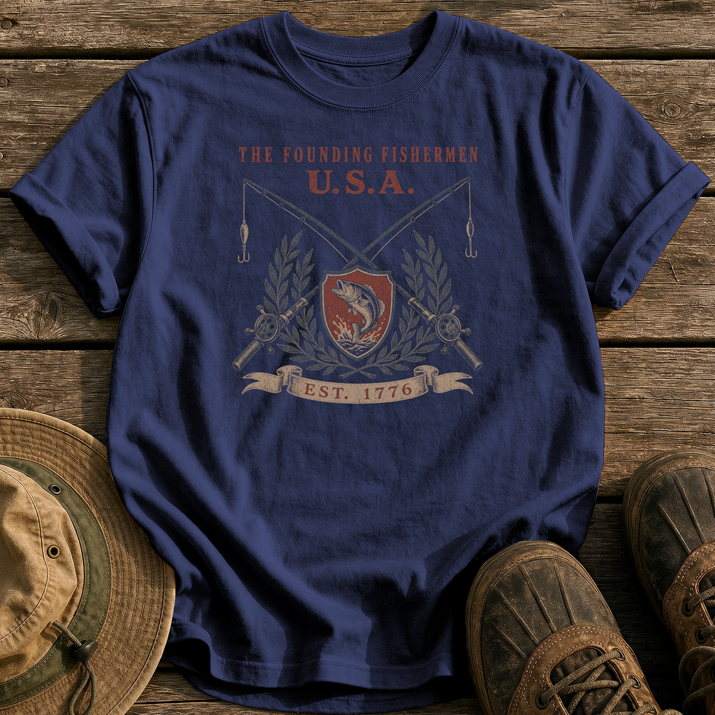 The Founding Fishermen tee - True Navy - front