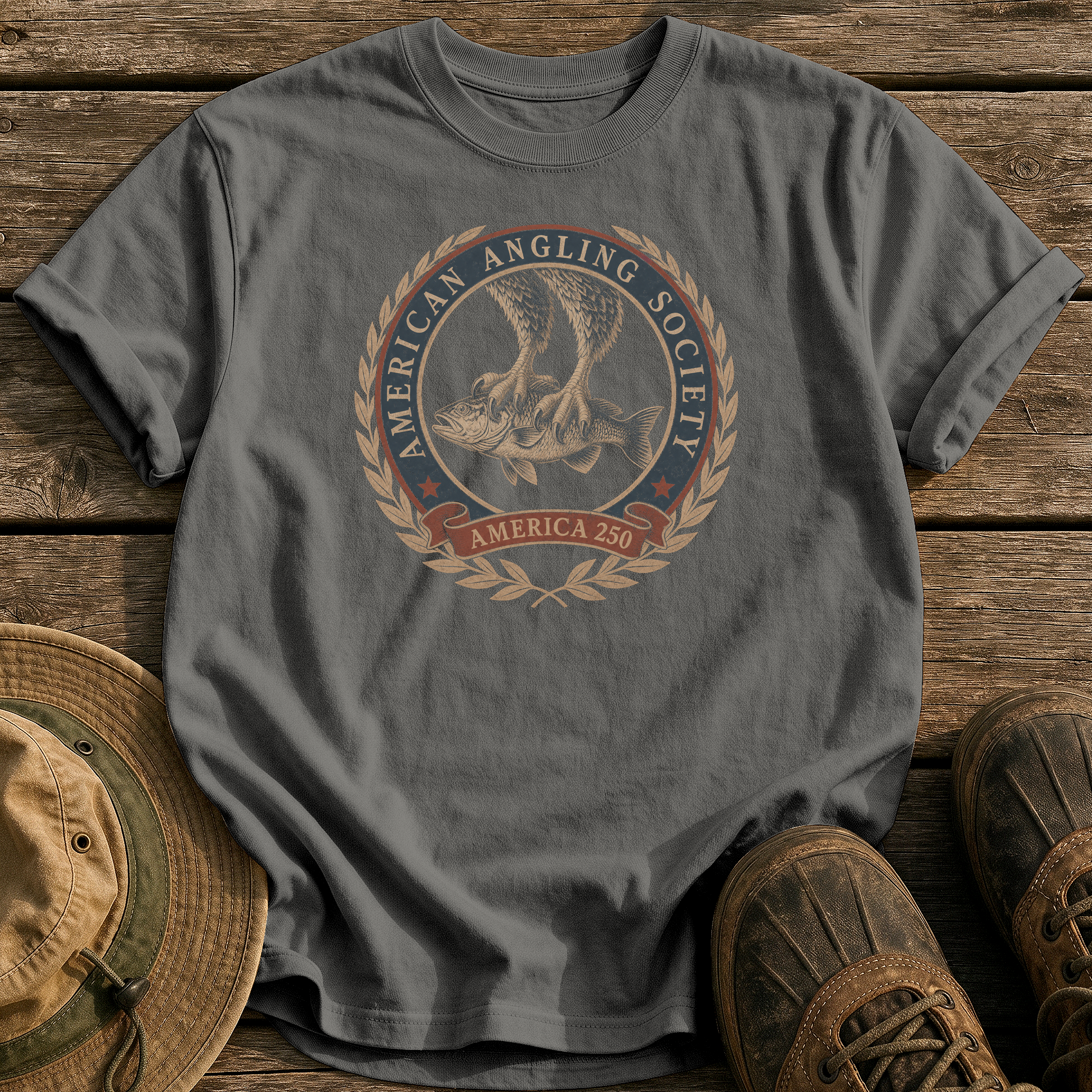 American Angling Society tee - Pepper - front