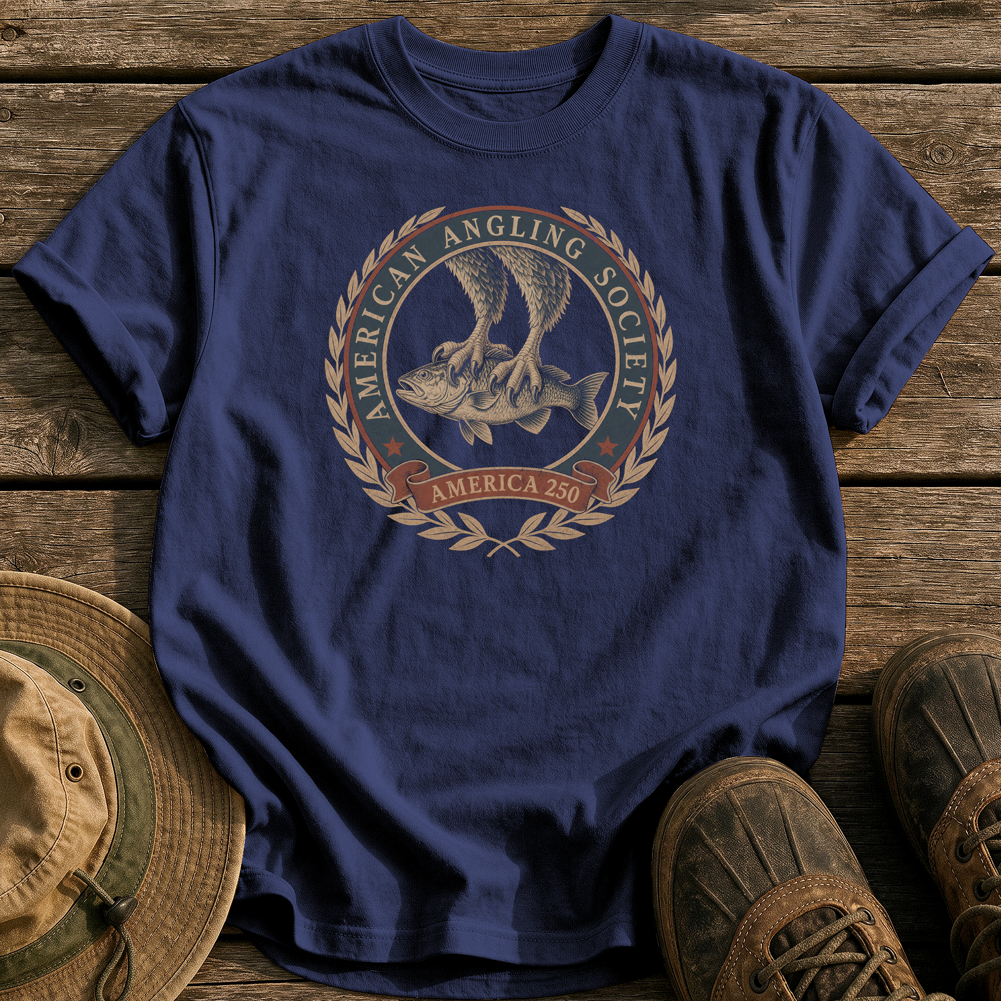 American Angling Society tee - True Navy - front