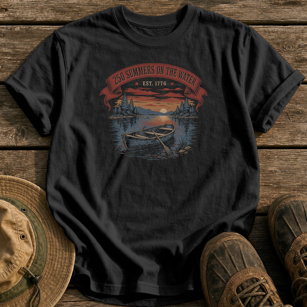 250 Summers on the Water tee - Black - front