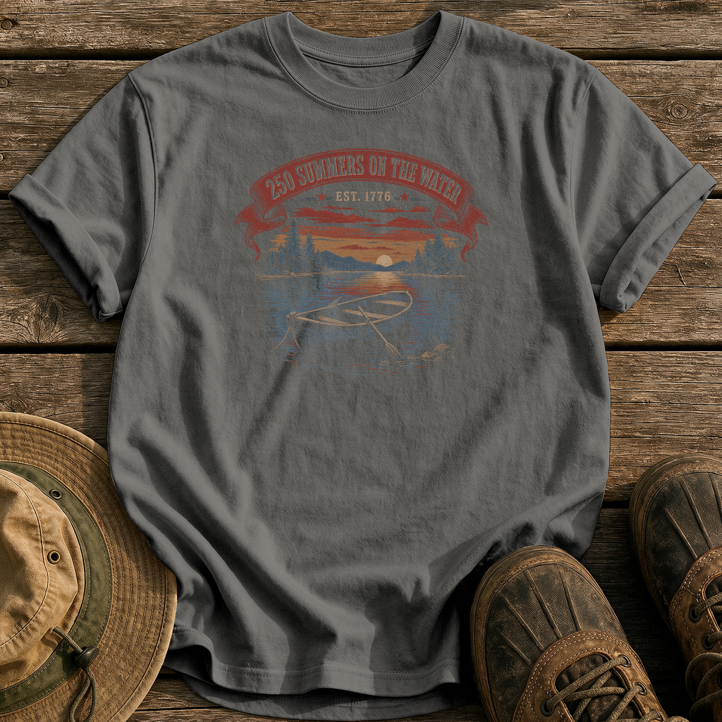 250 Summers on the Water tee - Pepper - front