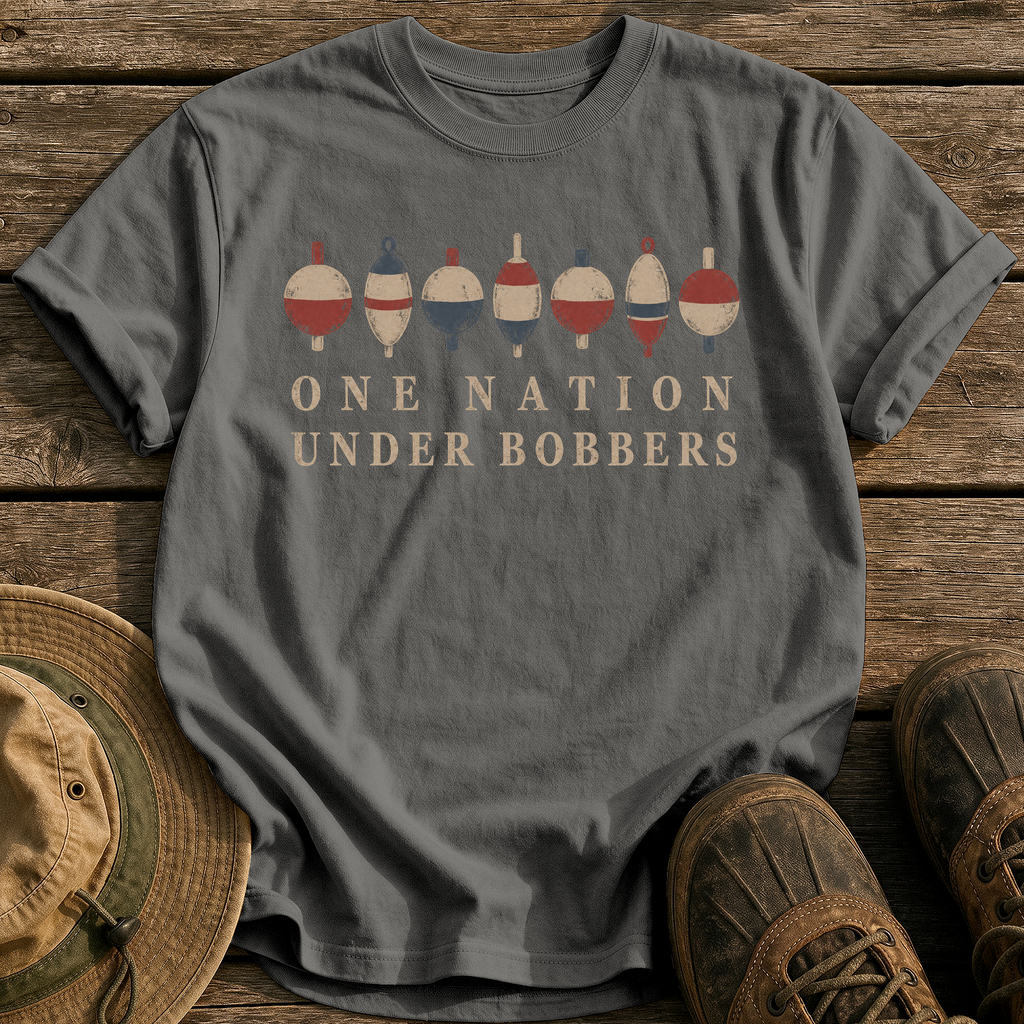 One Nation Under Bobbers tee - Pepper - front