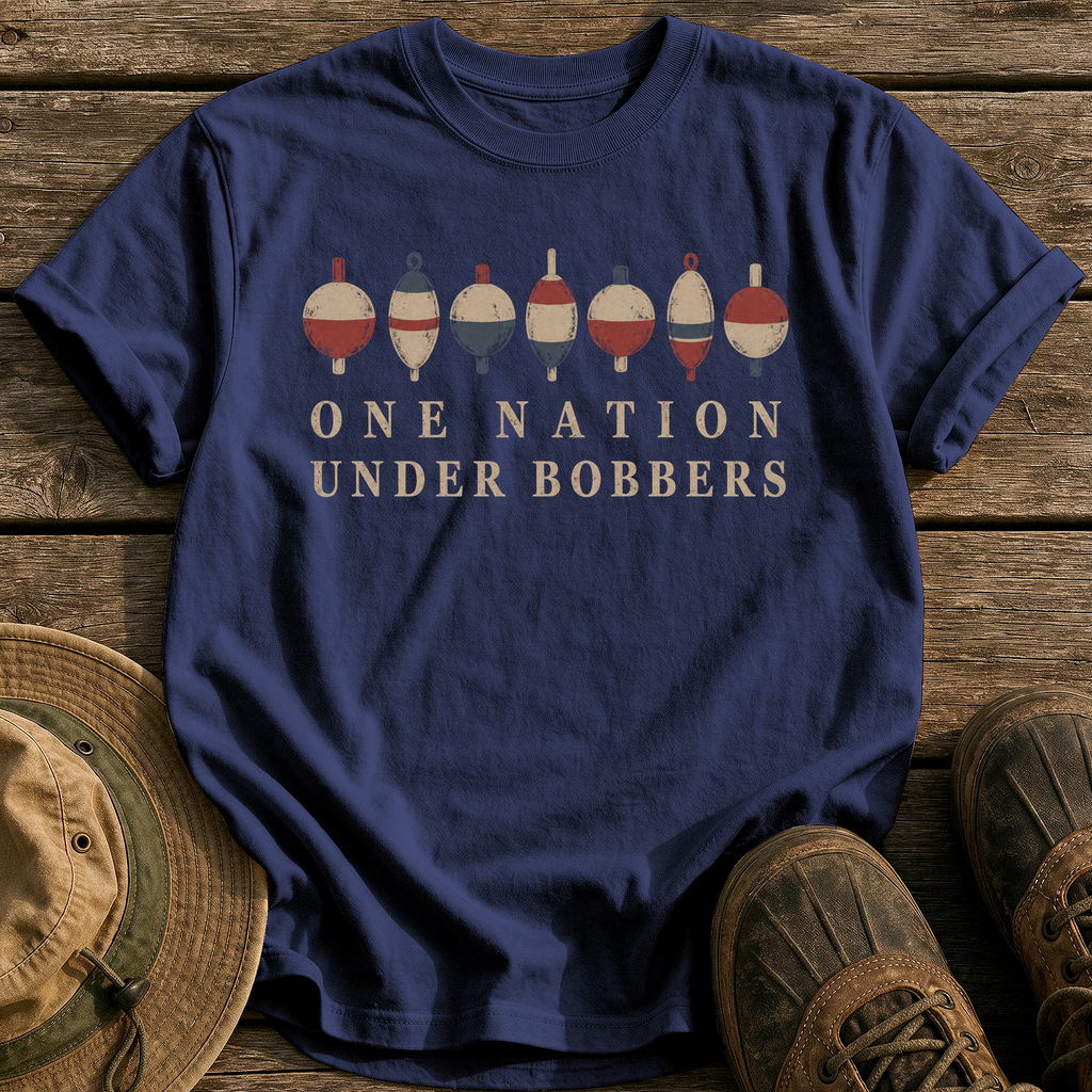 One Nation Under Bobbers tee - True Navy - front