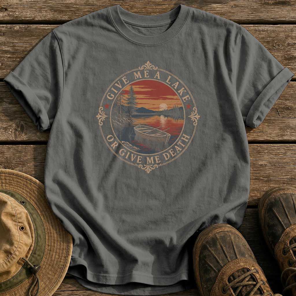 Give Me a Lake tee - Pepper - front