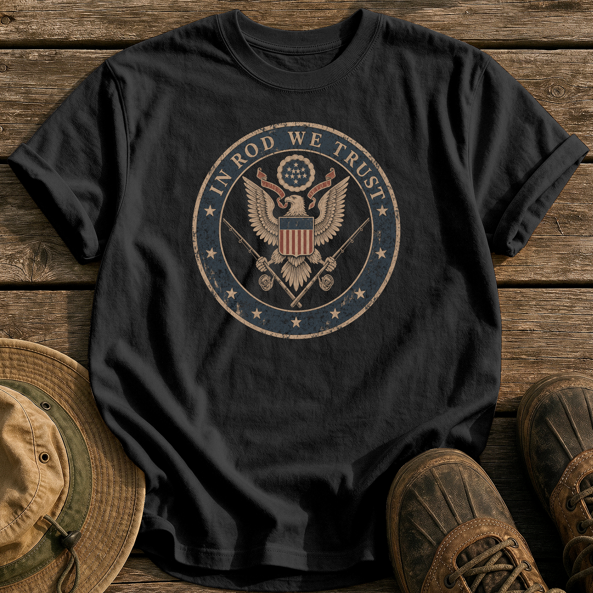 In Rod We Trust tee - Black - front