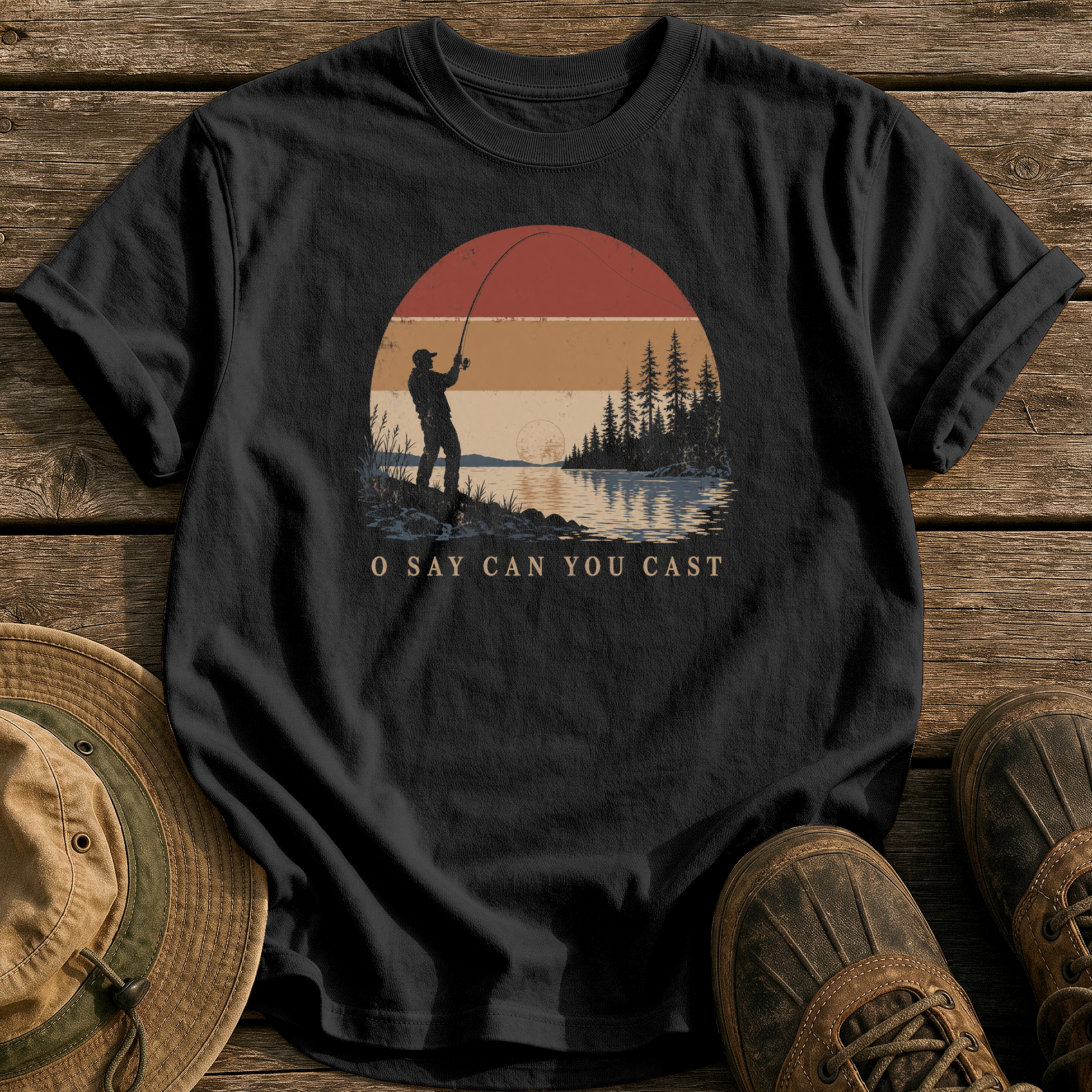 O Say Can You Cast tee - Black - front