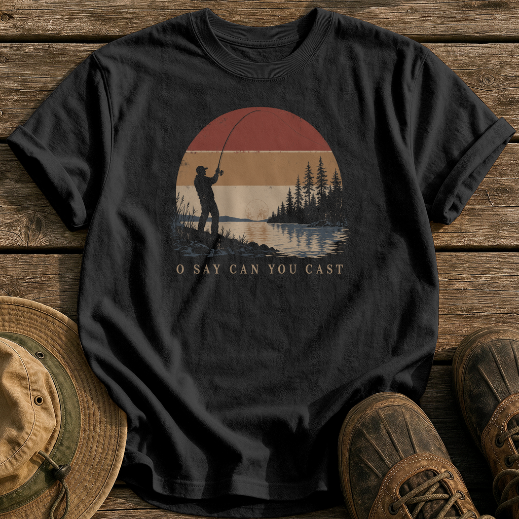 O Say Can You Cast tee - Black - front