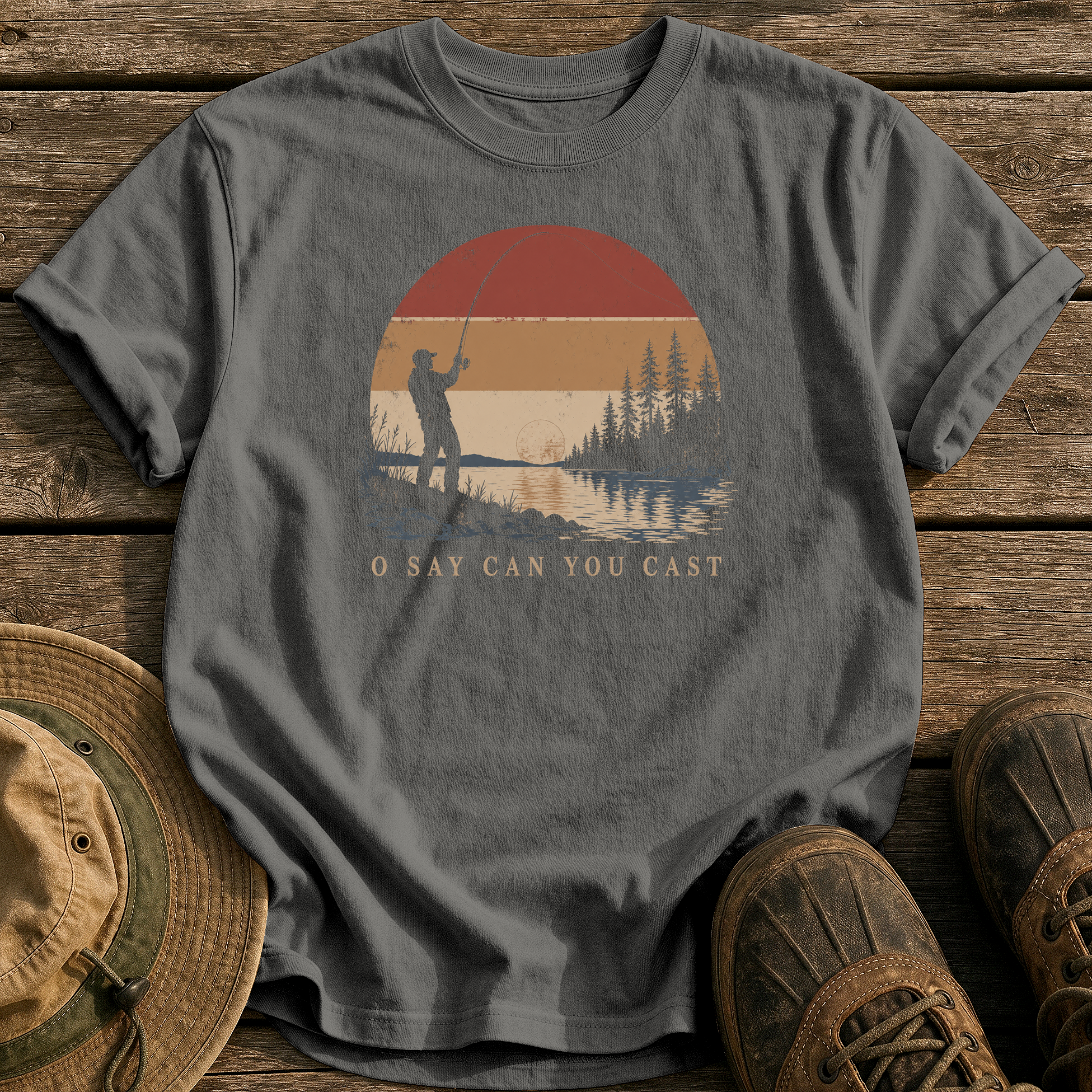 O Say Can You Cast tee - Pepper - front