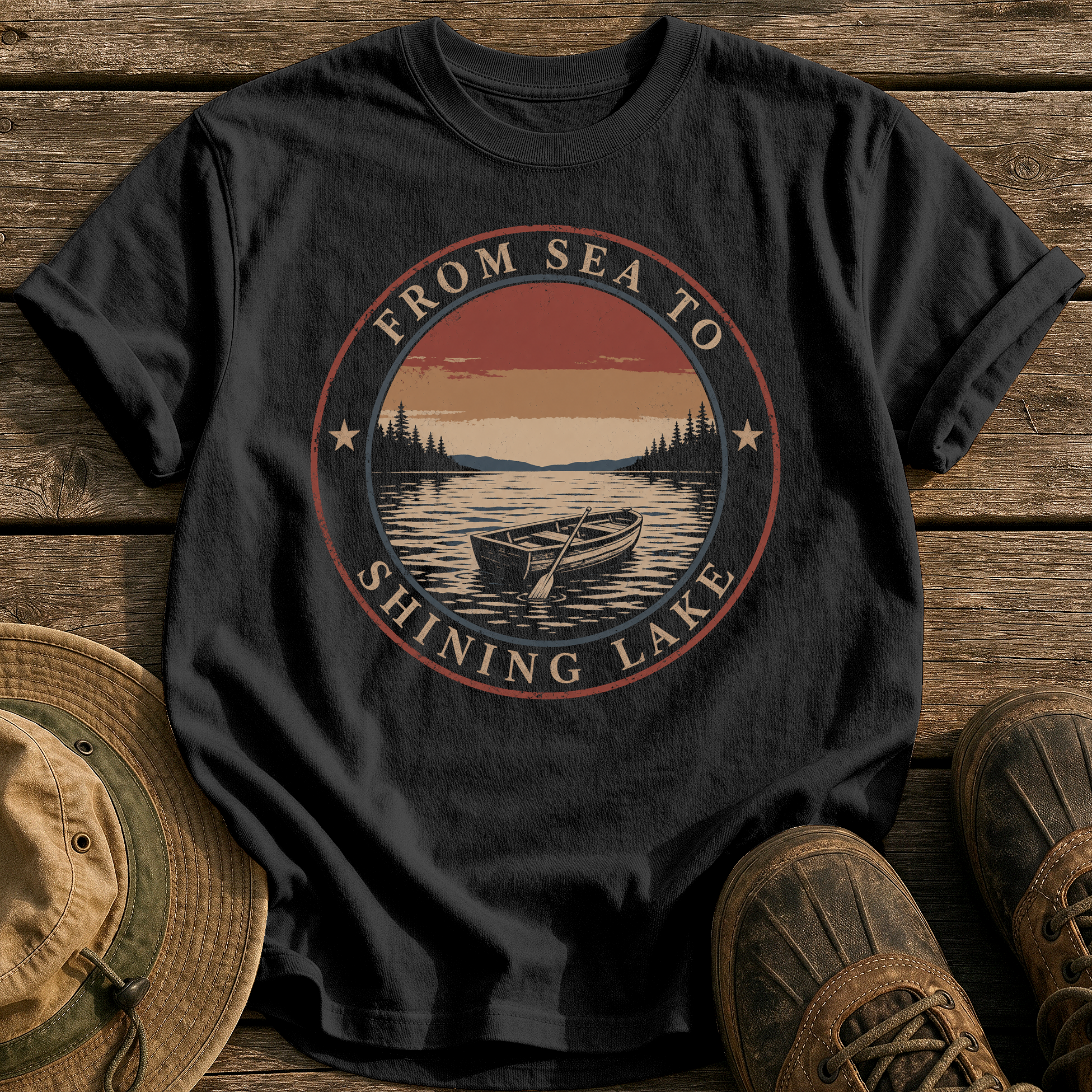 From Sea to Shining Lake tee - Black - front