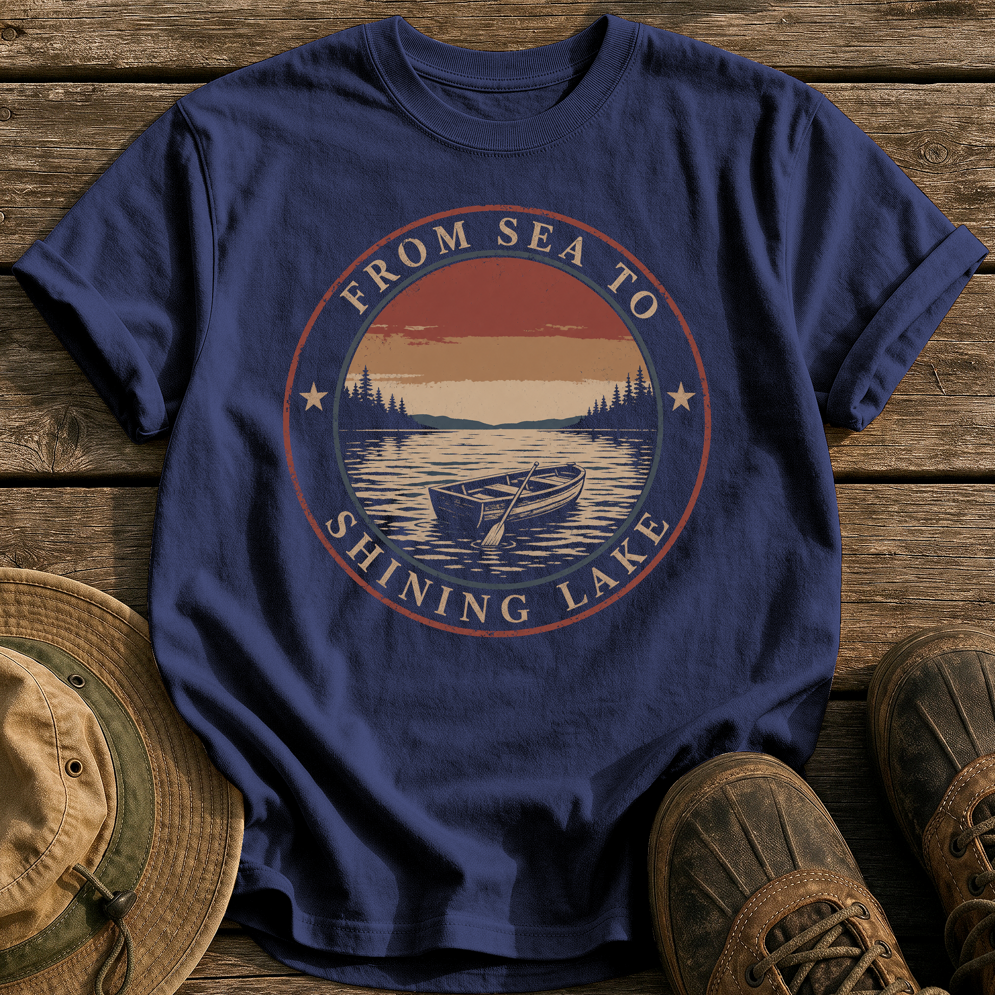 From Sea to Shining Lake tee - True Navy - front