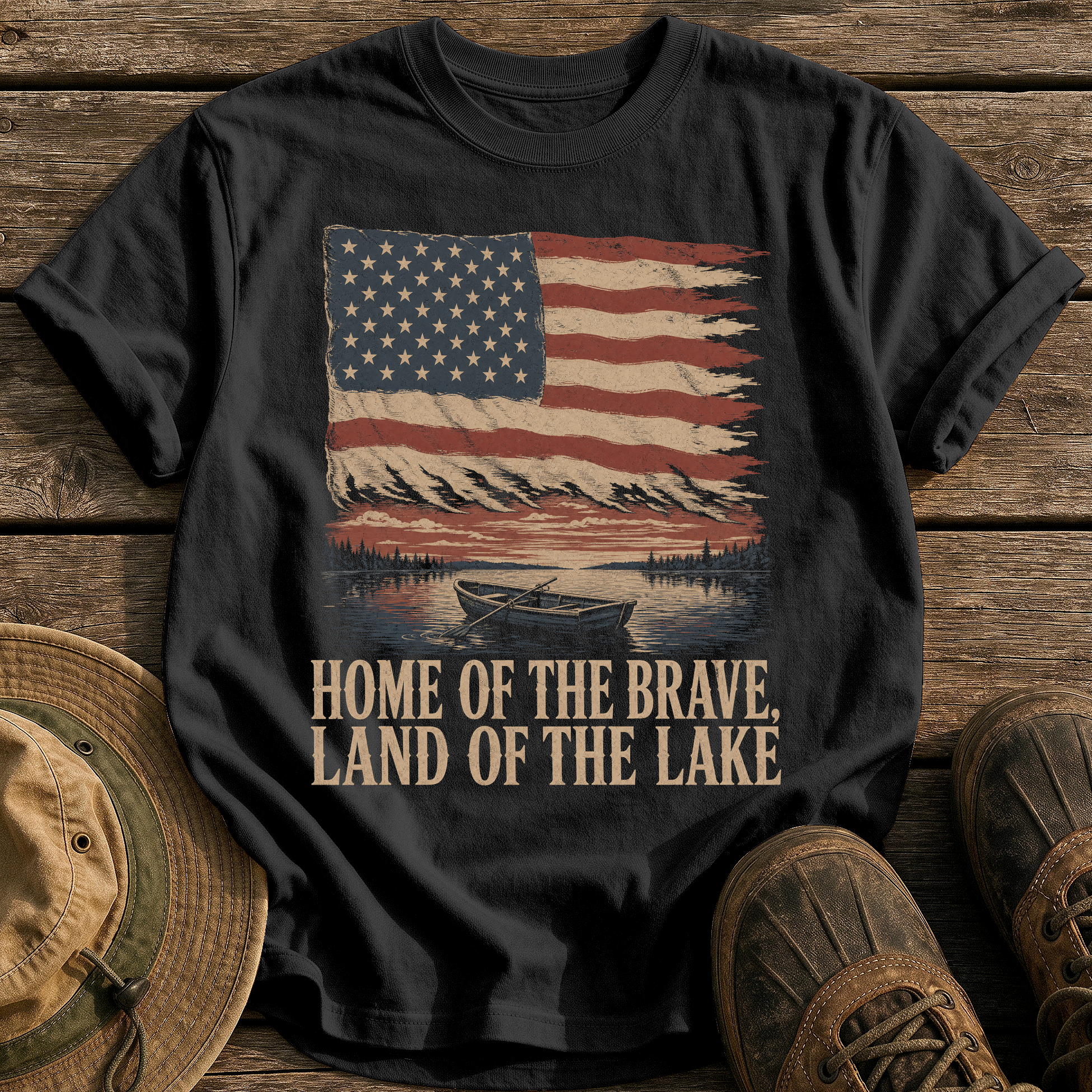 Land of the Lake tee - Black - front