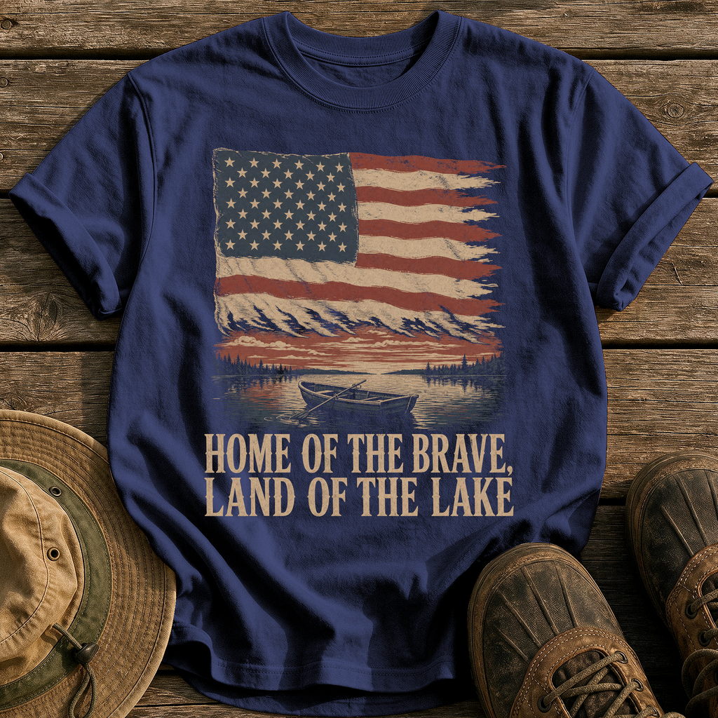 Land of the Lake tee - True Navy - front